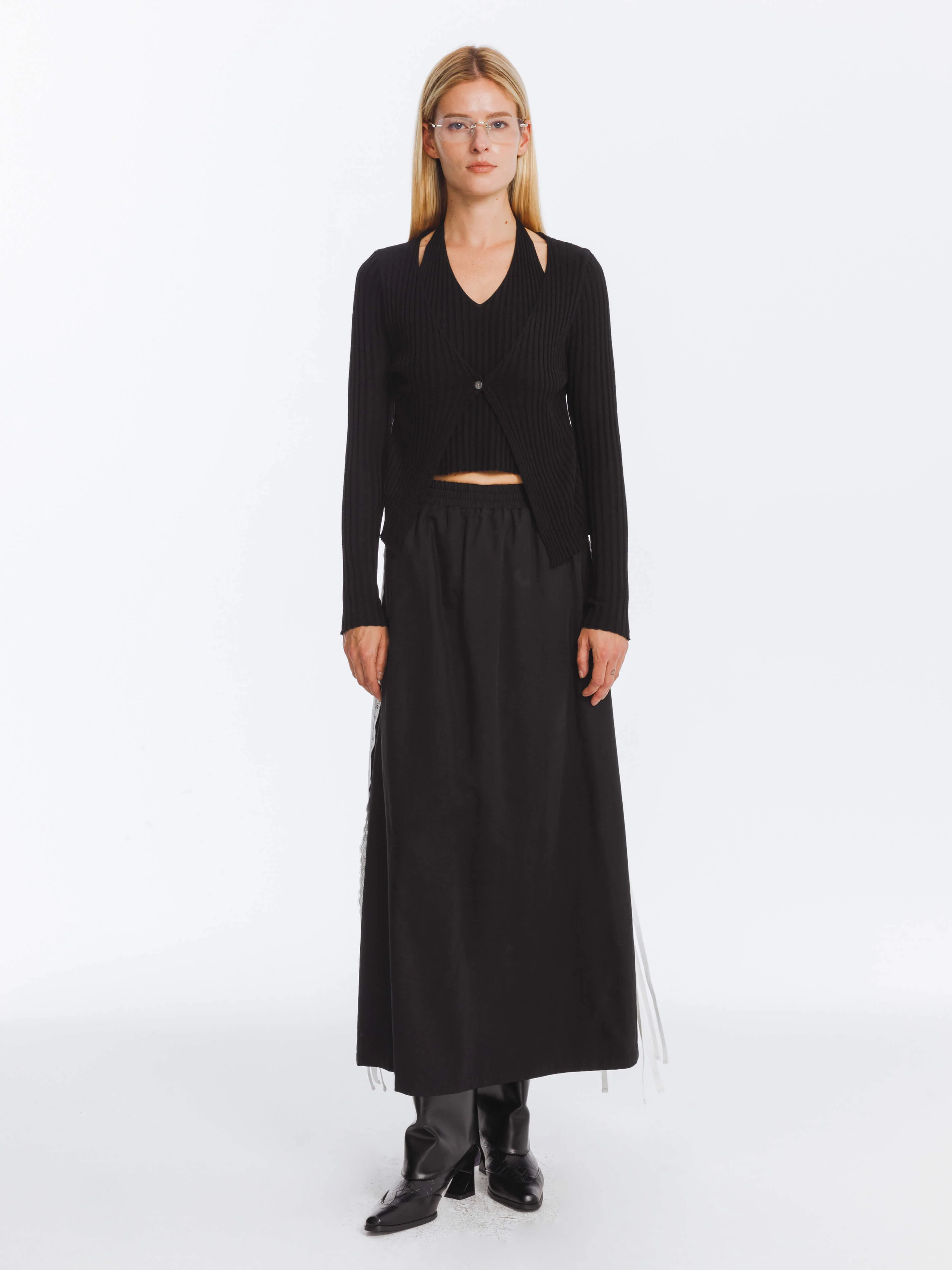 Cotton Skirt with Lace Trim - Image 2