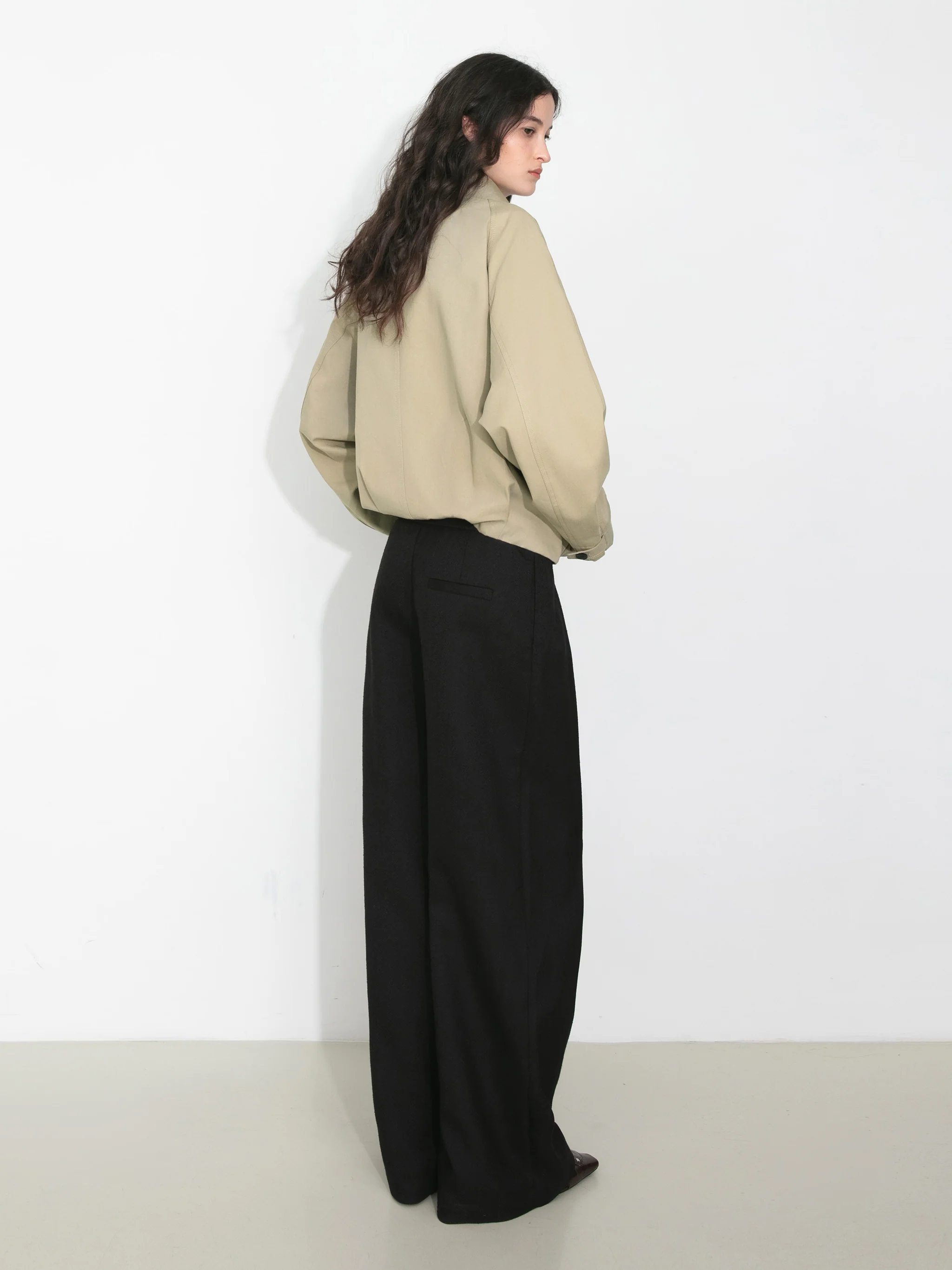 Cropped Drawstring Trench Coat - Image 6