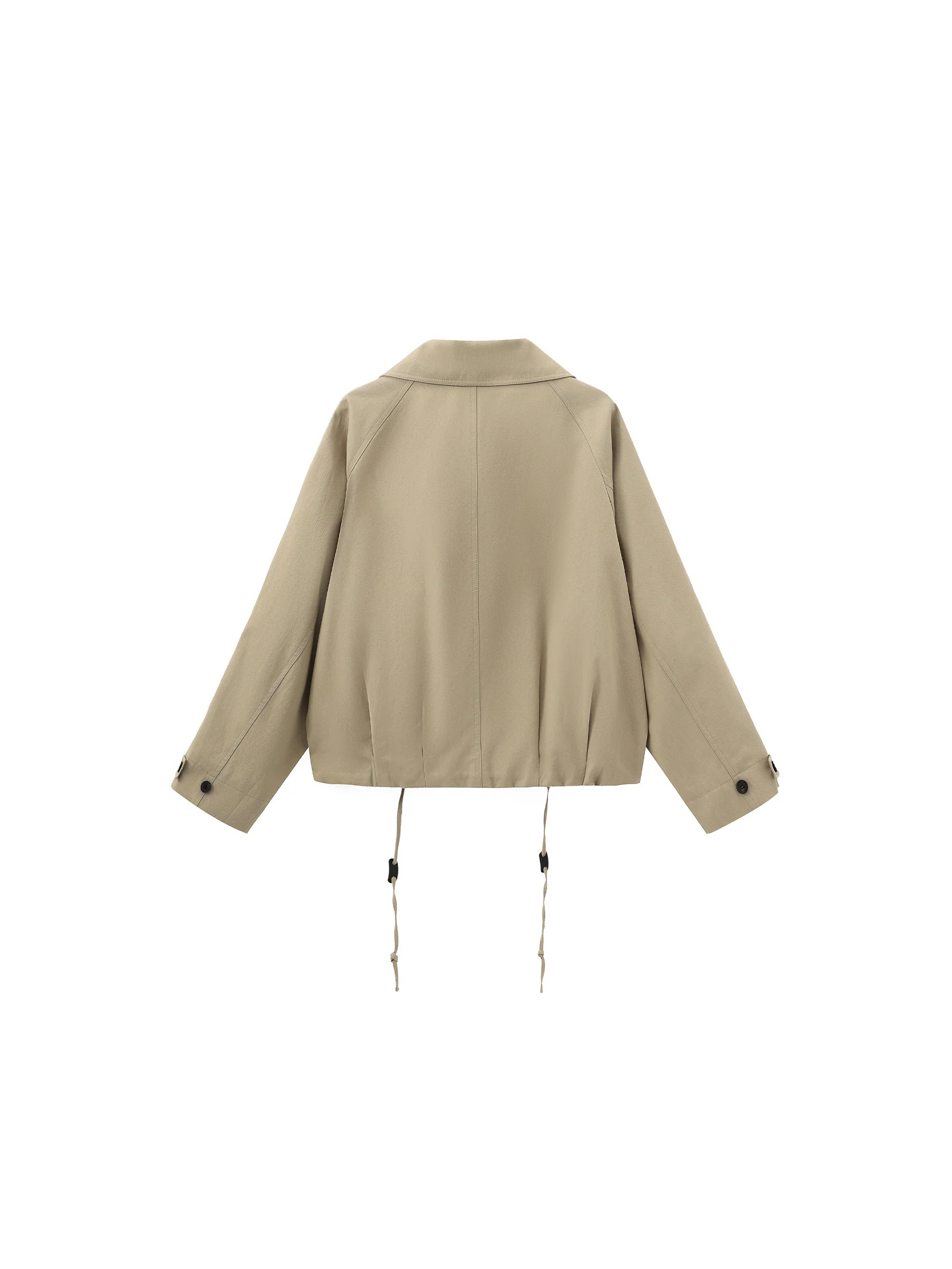 Cropped Drawstring Trench Coat - Image 8