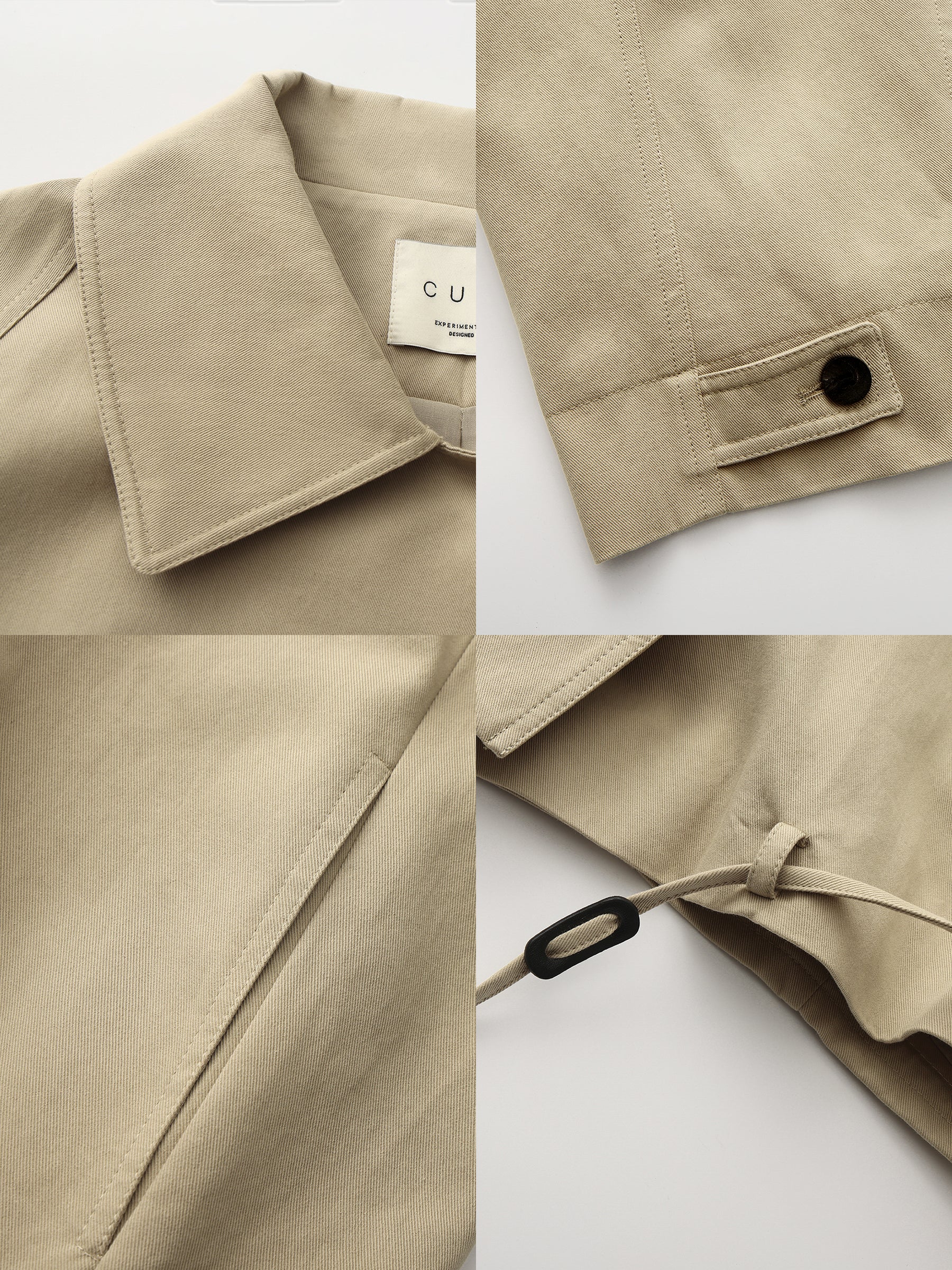 Cropped Drawstring Trench Coat - Image 9