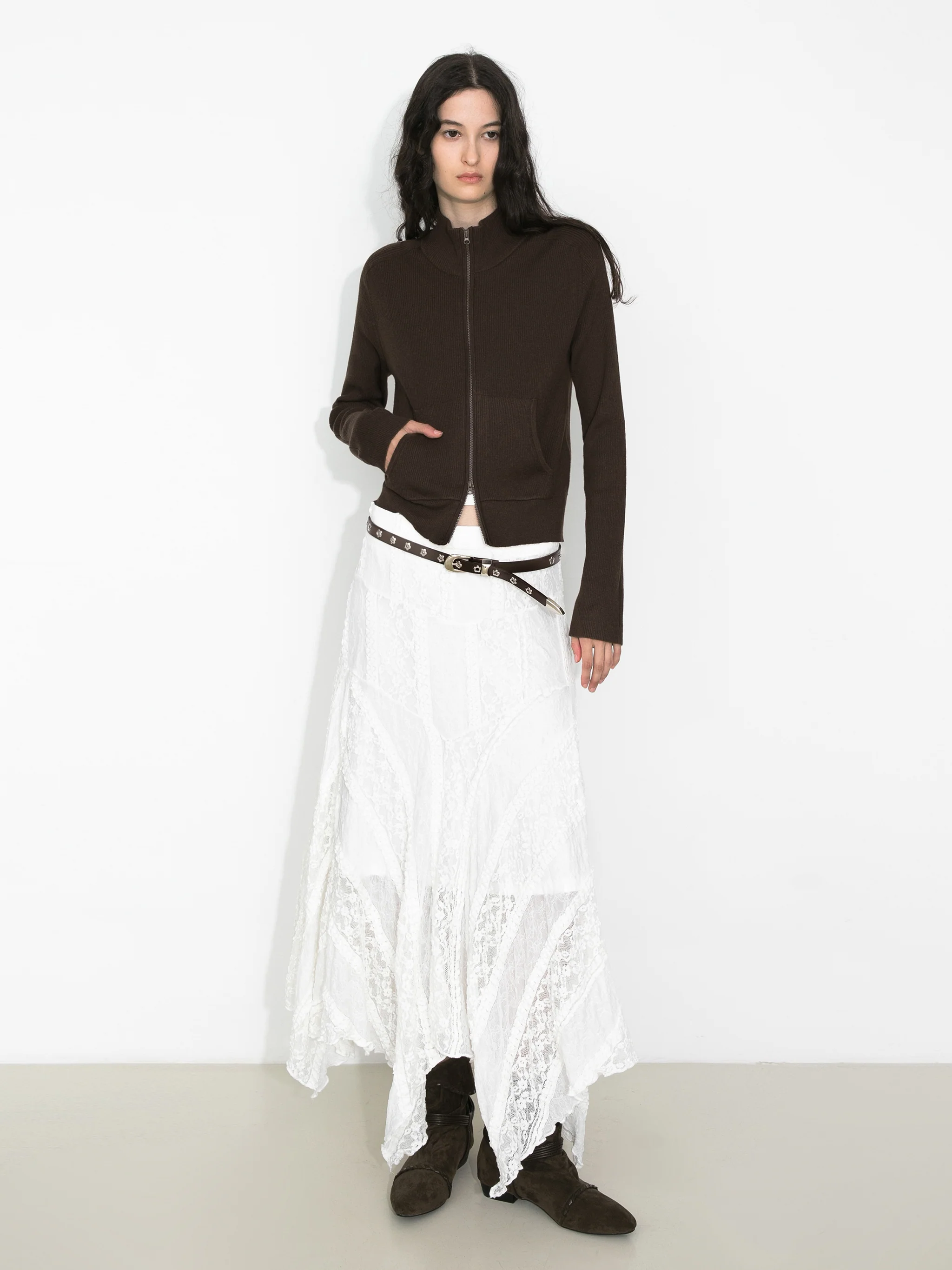 Chiffon Knit Asymmetric Maxi Dress - Image 4