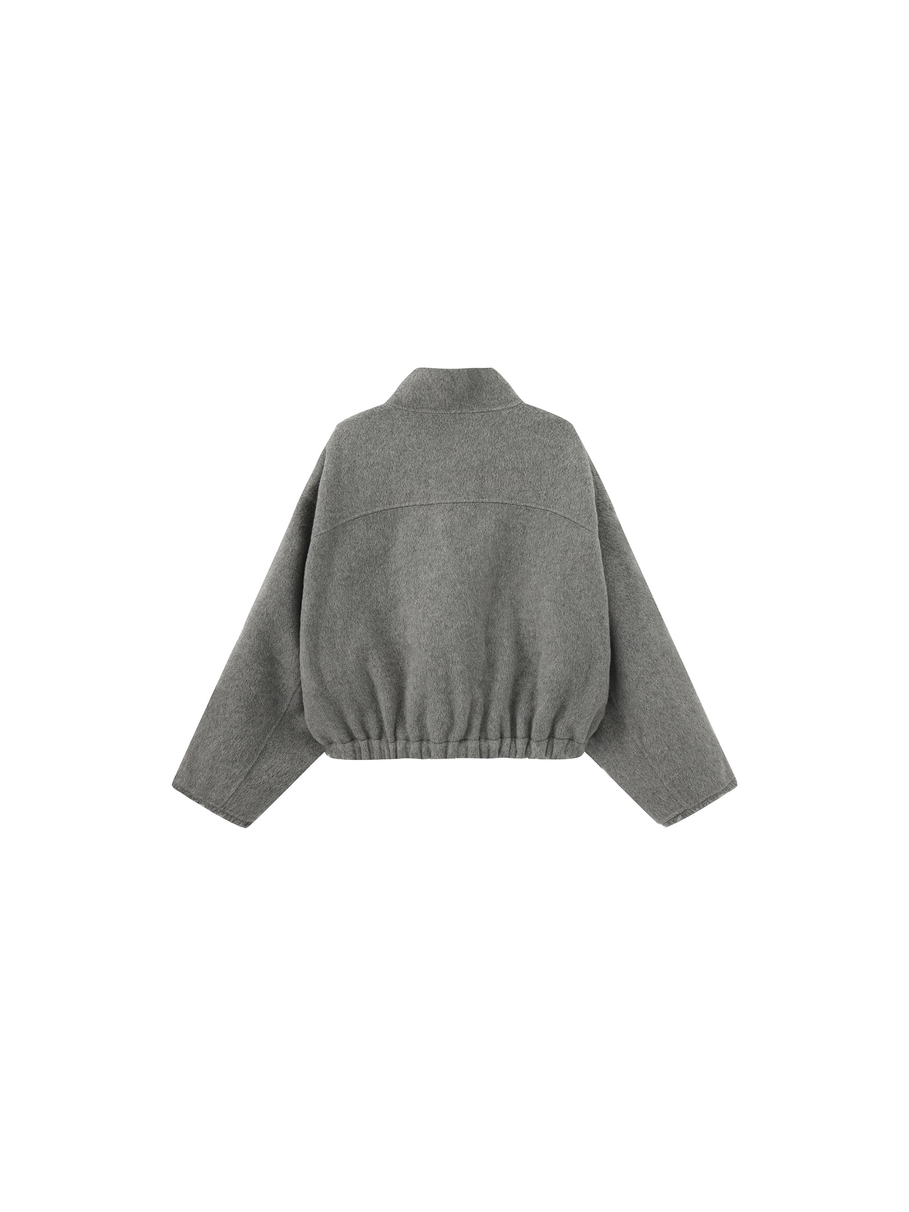 Cocoon Zip-Up Jacket with Raw Edge Cuffs - Image 8