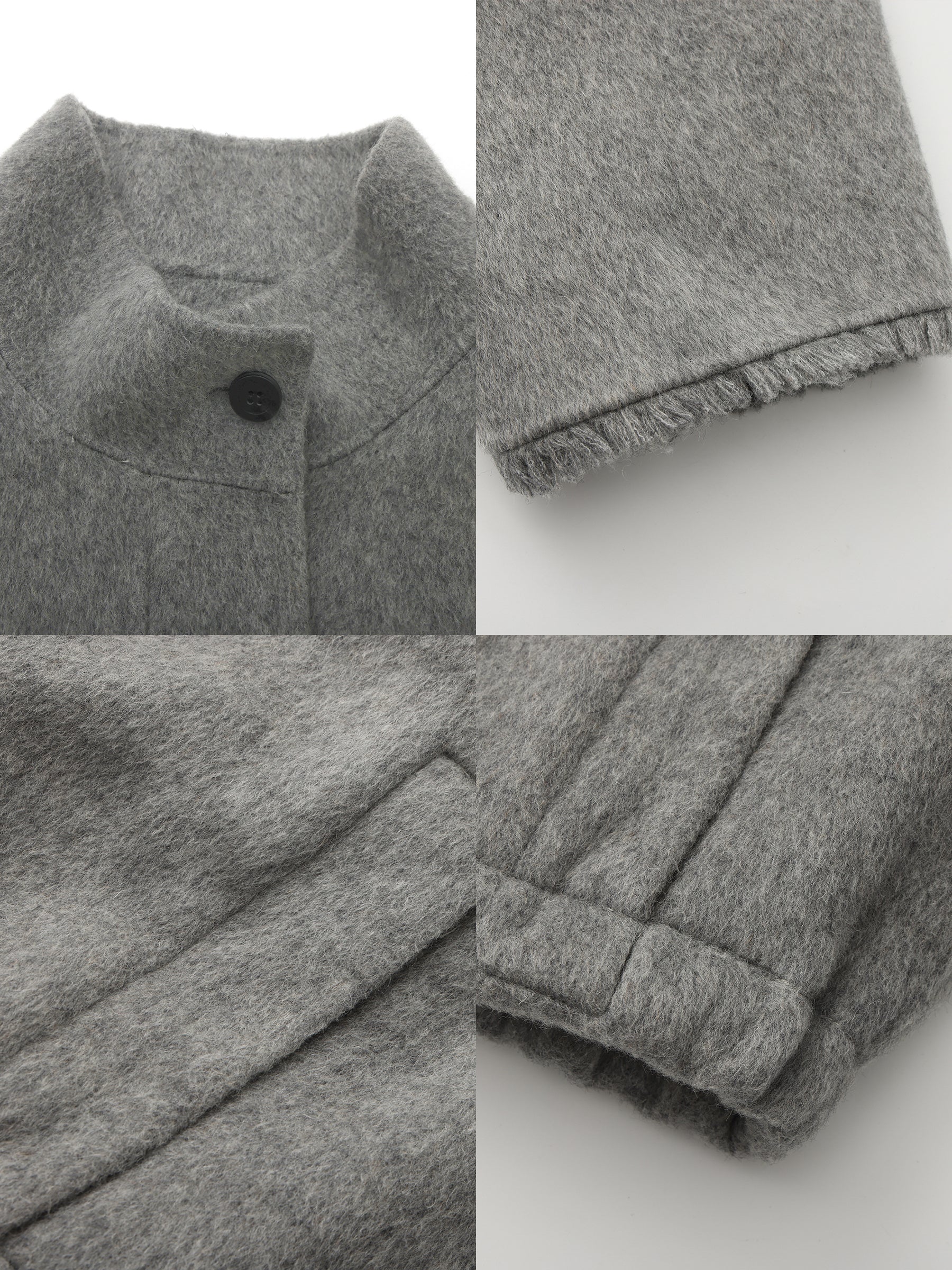 Cocoon Zip-Up Jacket with Raw Edge Cuffs - Image 9