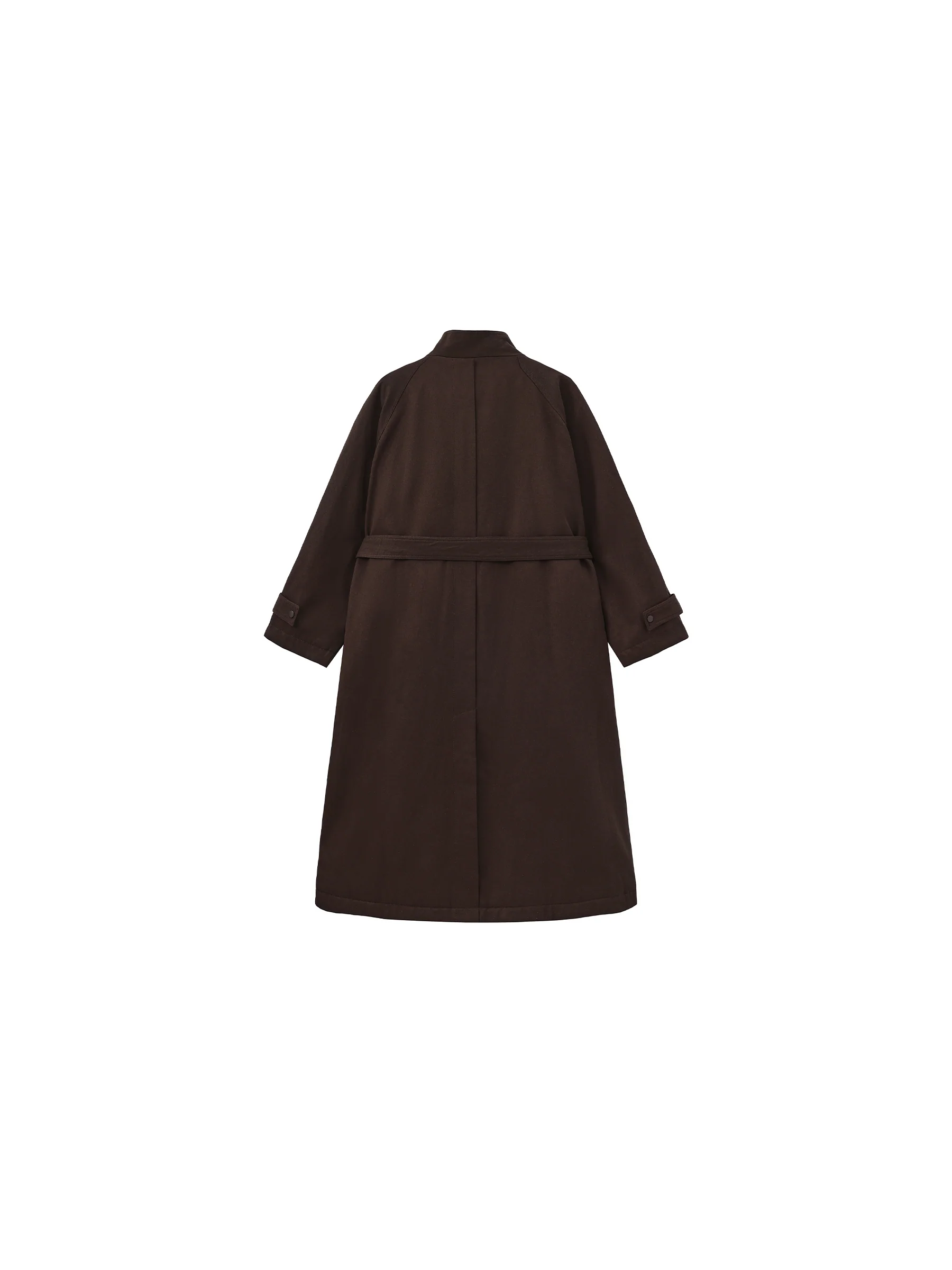 Convertible Collar Long Down Trench Coat - Image 8