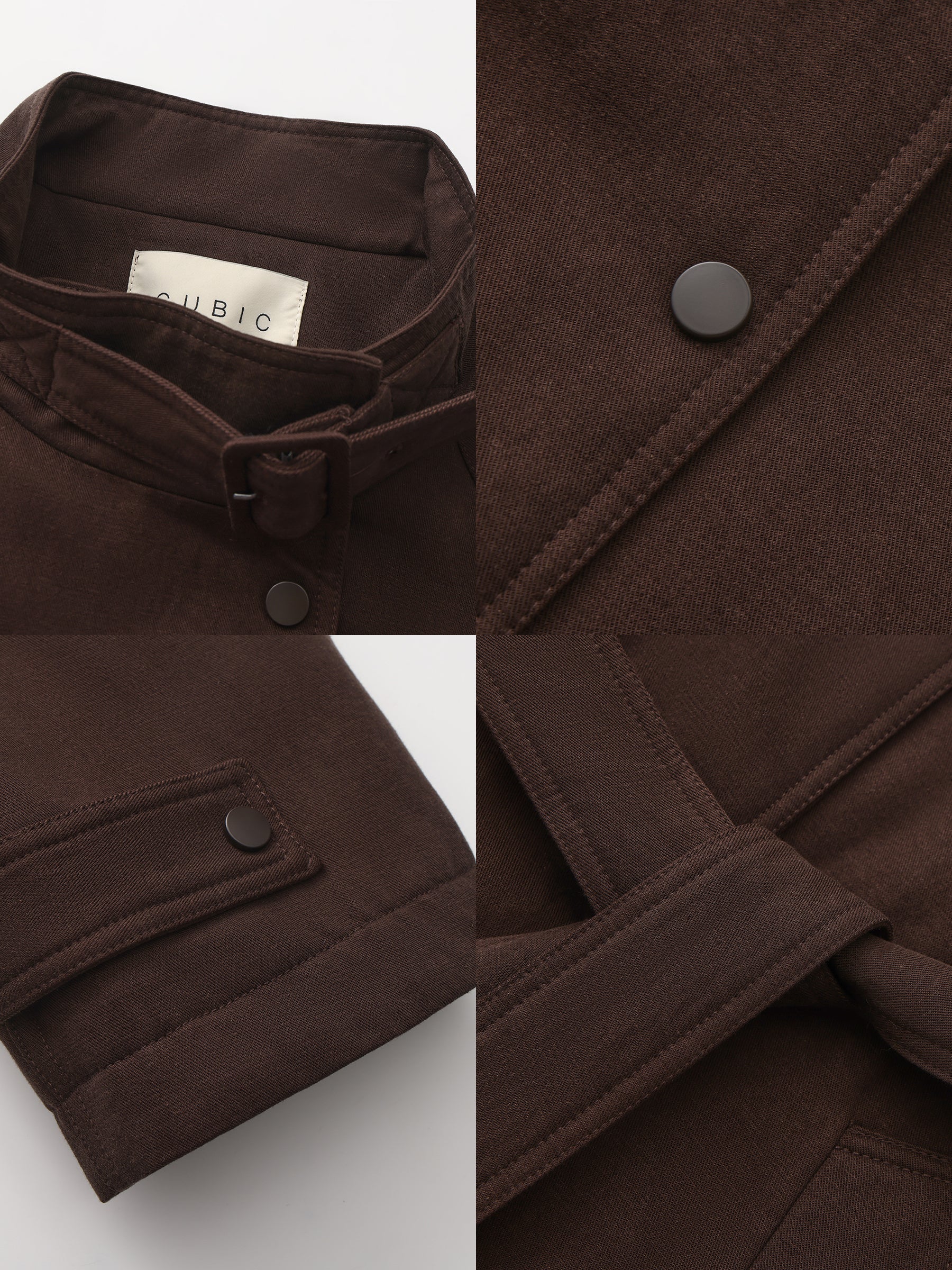 Convertible Collar Long Down Trench Coat - Image 9