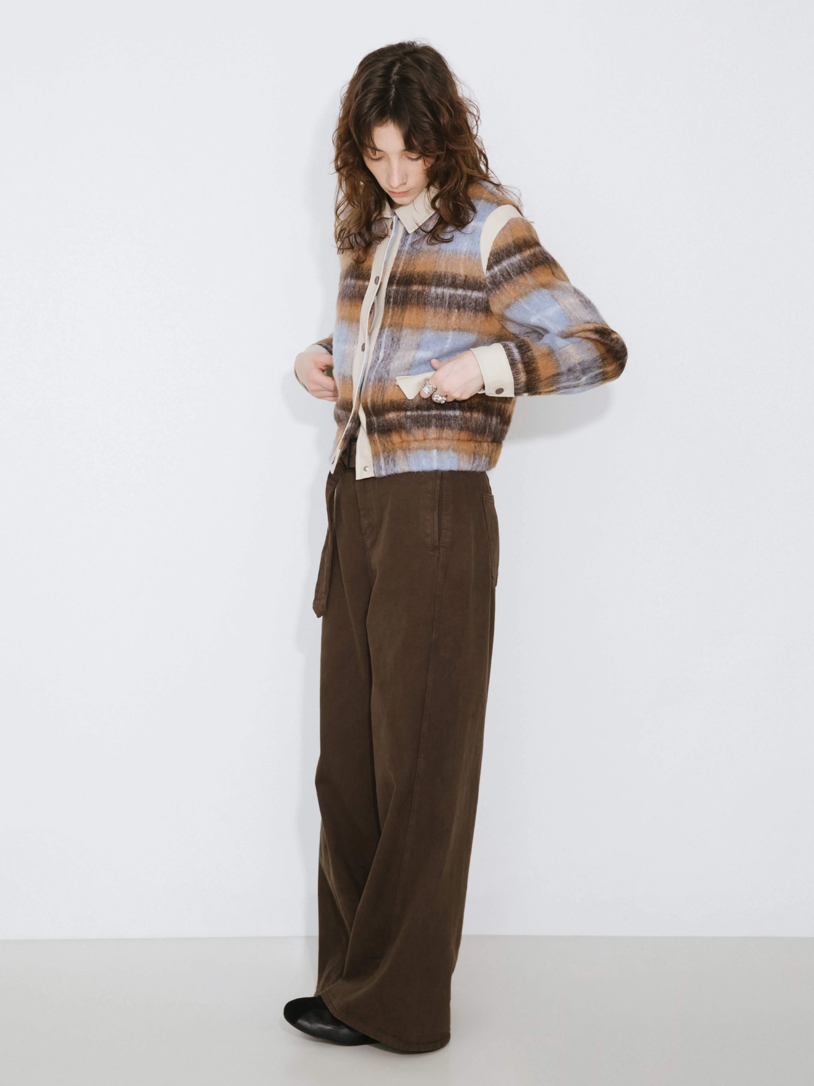 Wool Tartan and Faux Leather Jacket - Image 5
