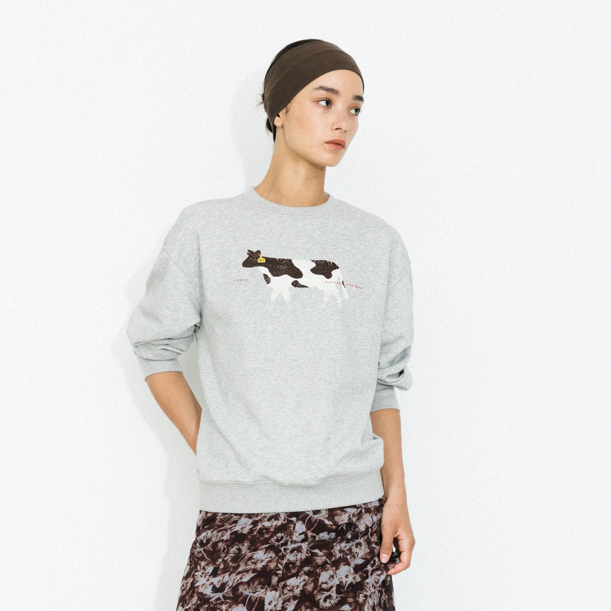 Cow Print Oversized Sweatshirt - Image 9