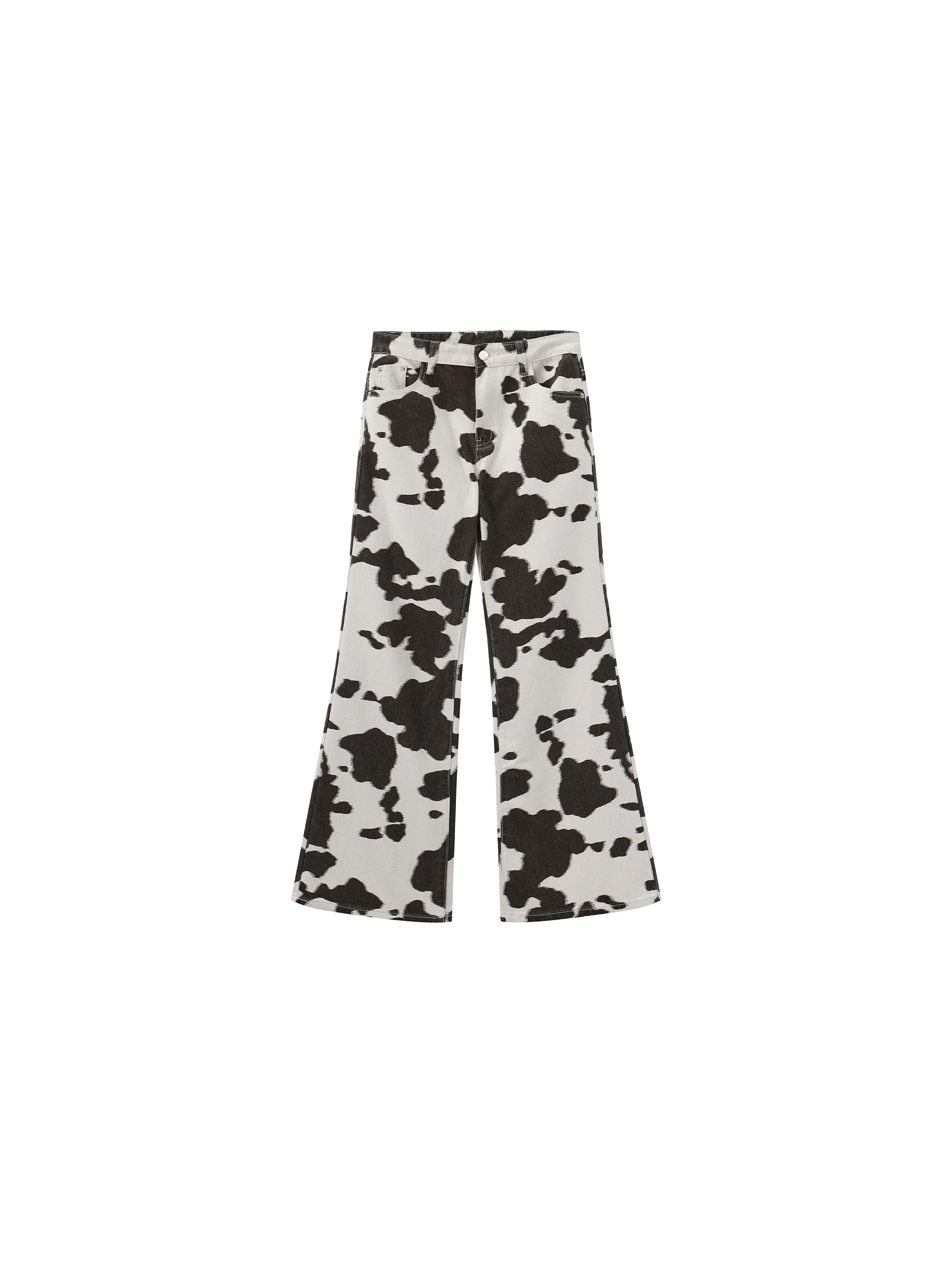 Cow Print Wide-Leg Trousers - Image 8