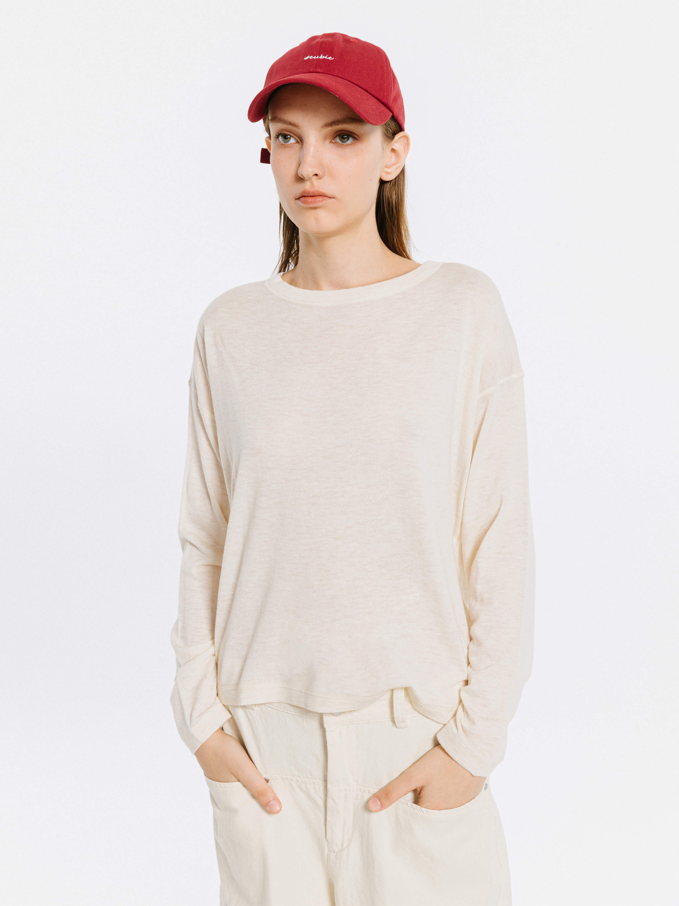 Crew Neck Long Sleeve Top with Wool Blend - Image 11