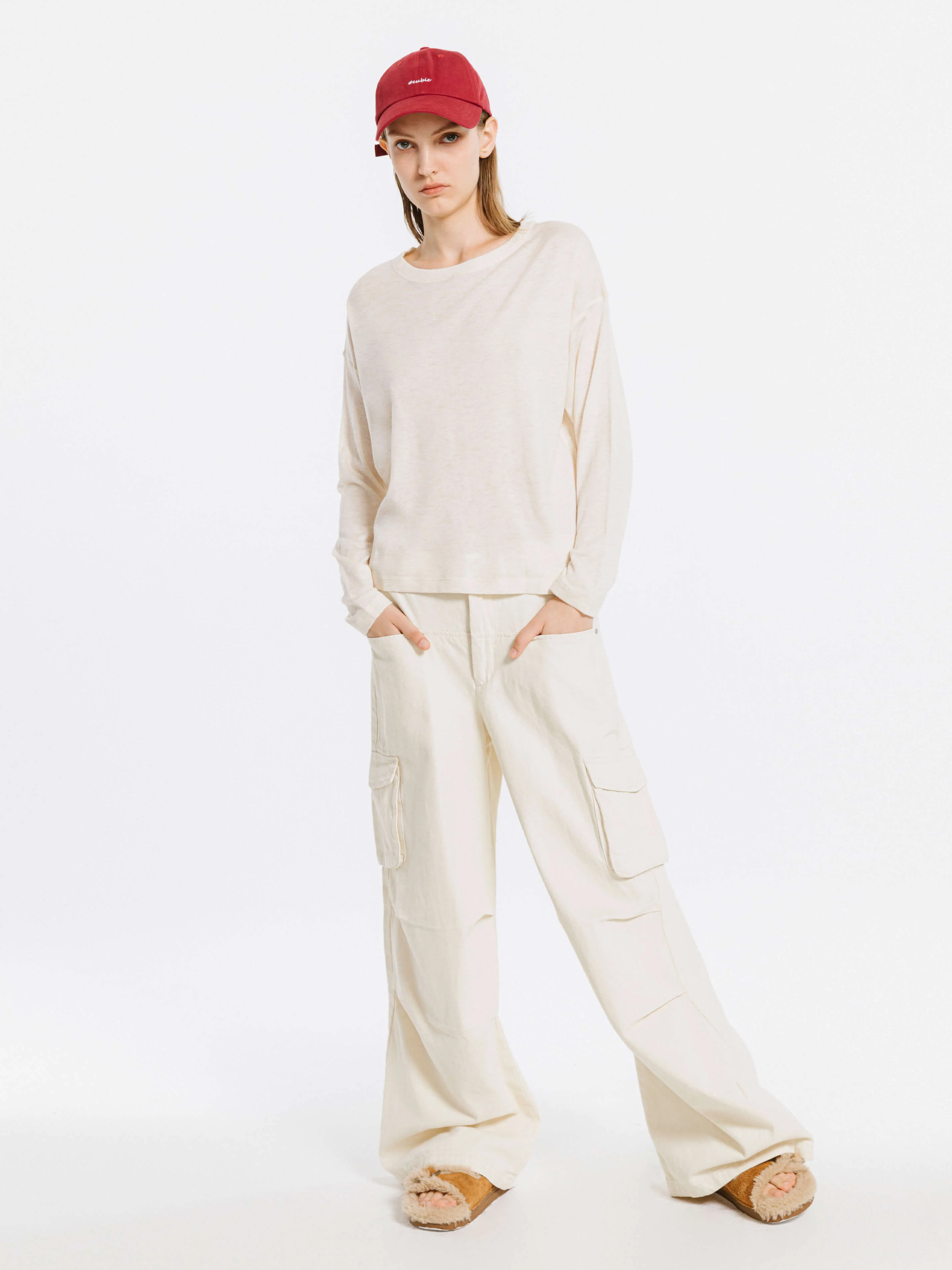 Crew Neck Long Sleeve Top with Wool Blend - Image 8