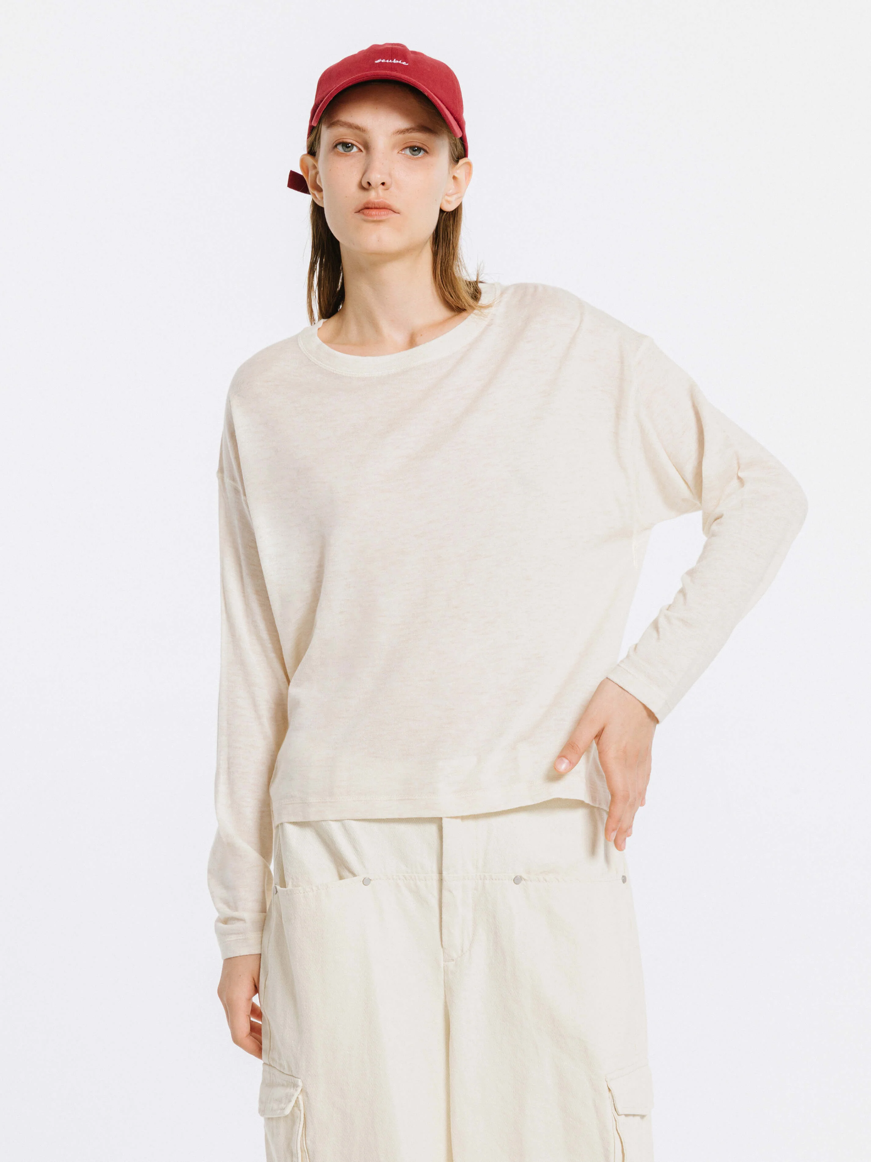 Crew Neck Long Sleeve Top with Wool Blend - Image 9