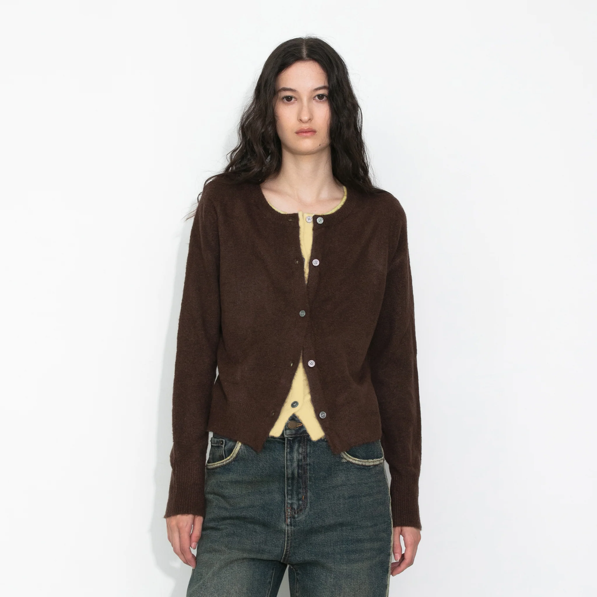 Crewneck Knit Button-Up Cardigan - Image 9