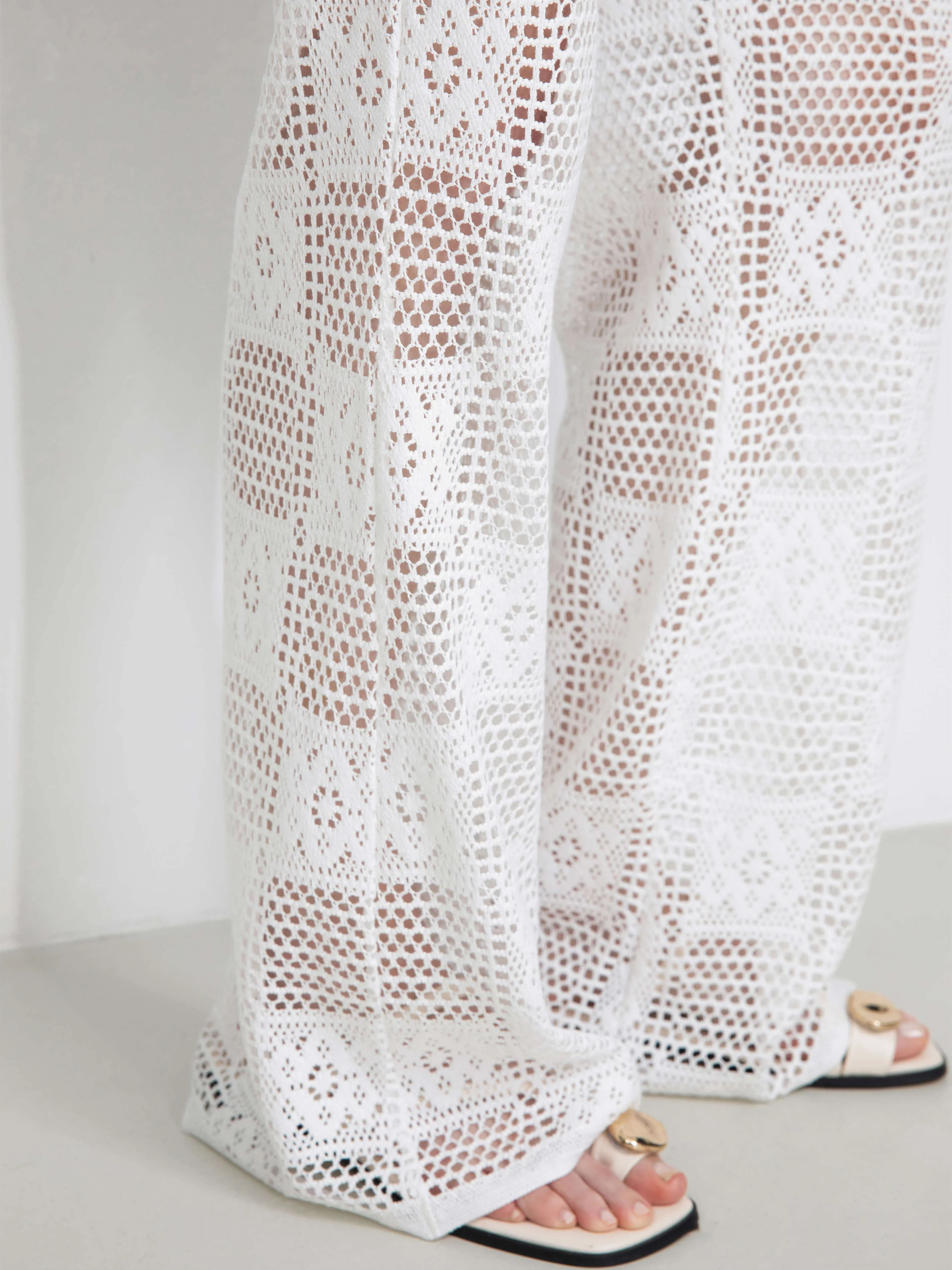 Crochet Knit Hollow-Out Trousers - Image 4