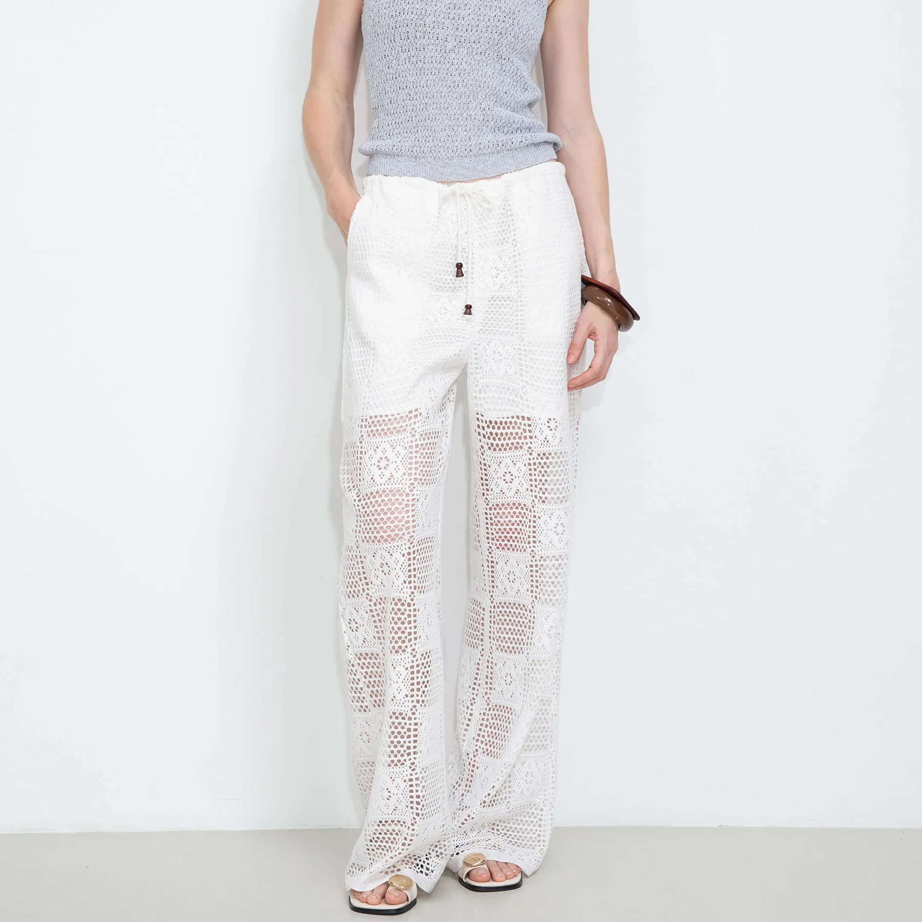 Crochet Knit Hollow-Out Trousers - Image 7
