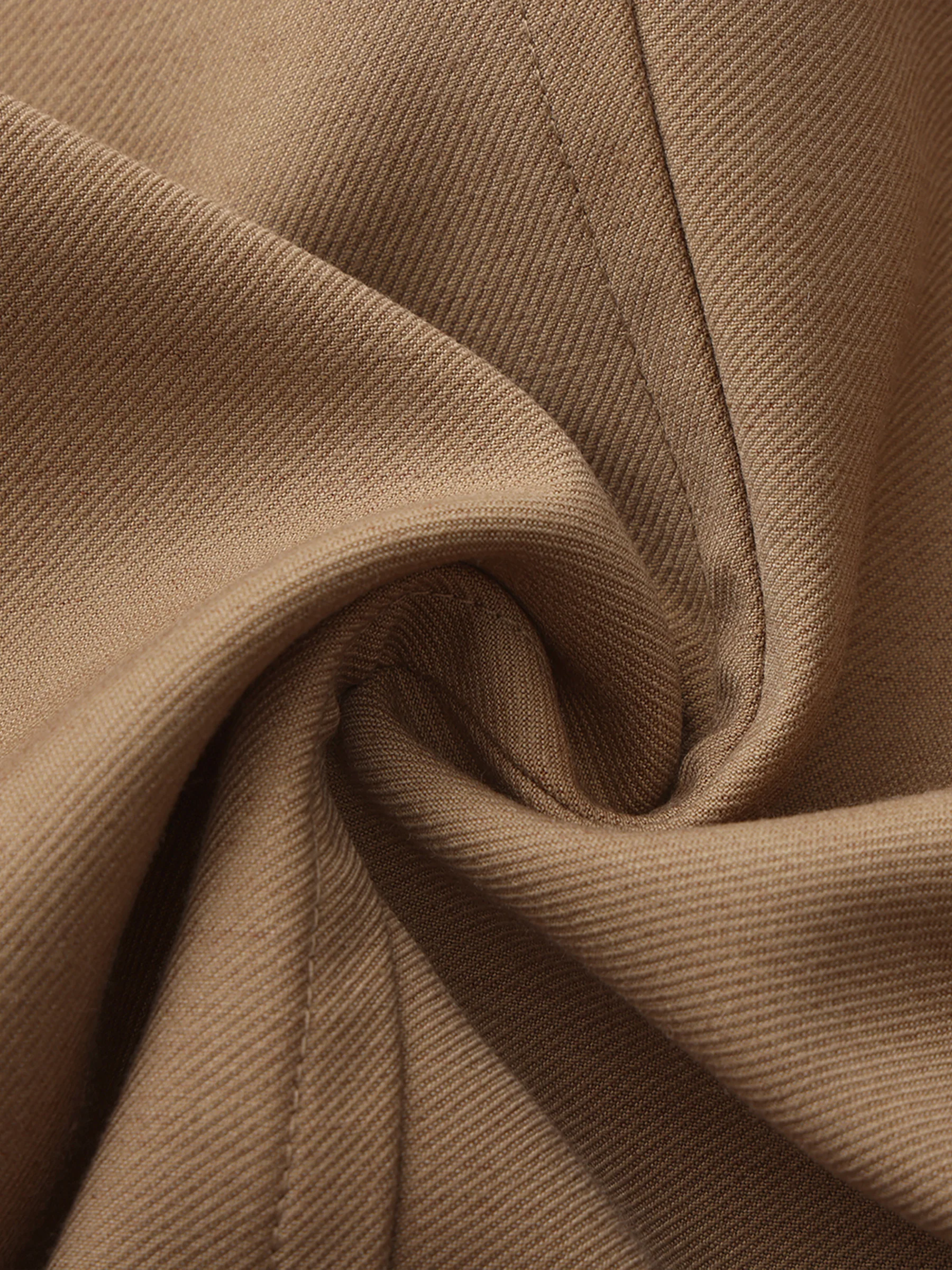 Cropped Contrast-Trim Oversized Trench Jacket - Image 10