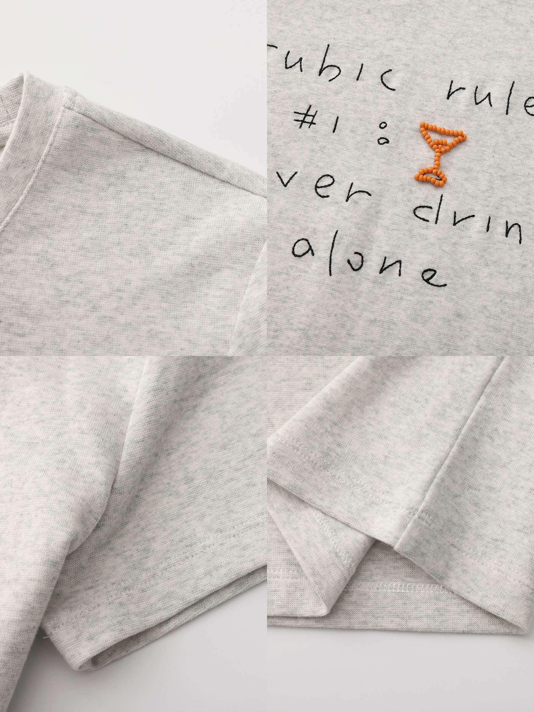 Cropped Letter Embroidered T-shirt - Image 20