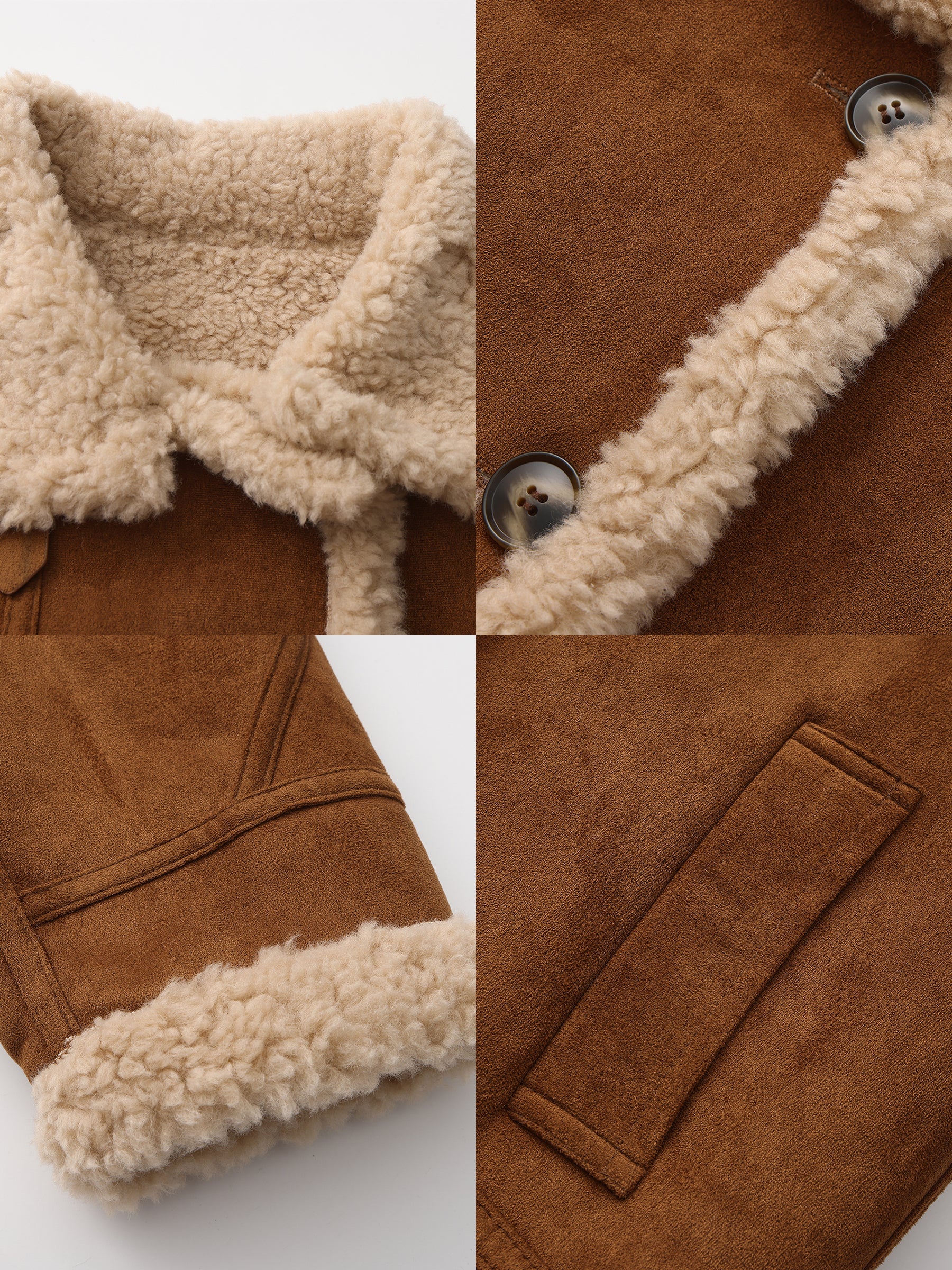 Cropped Oversized Faux Shearling Jacket - Image 9