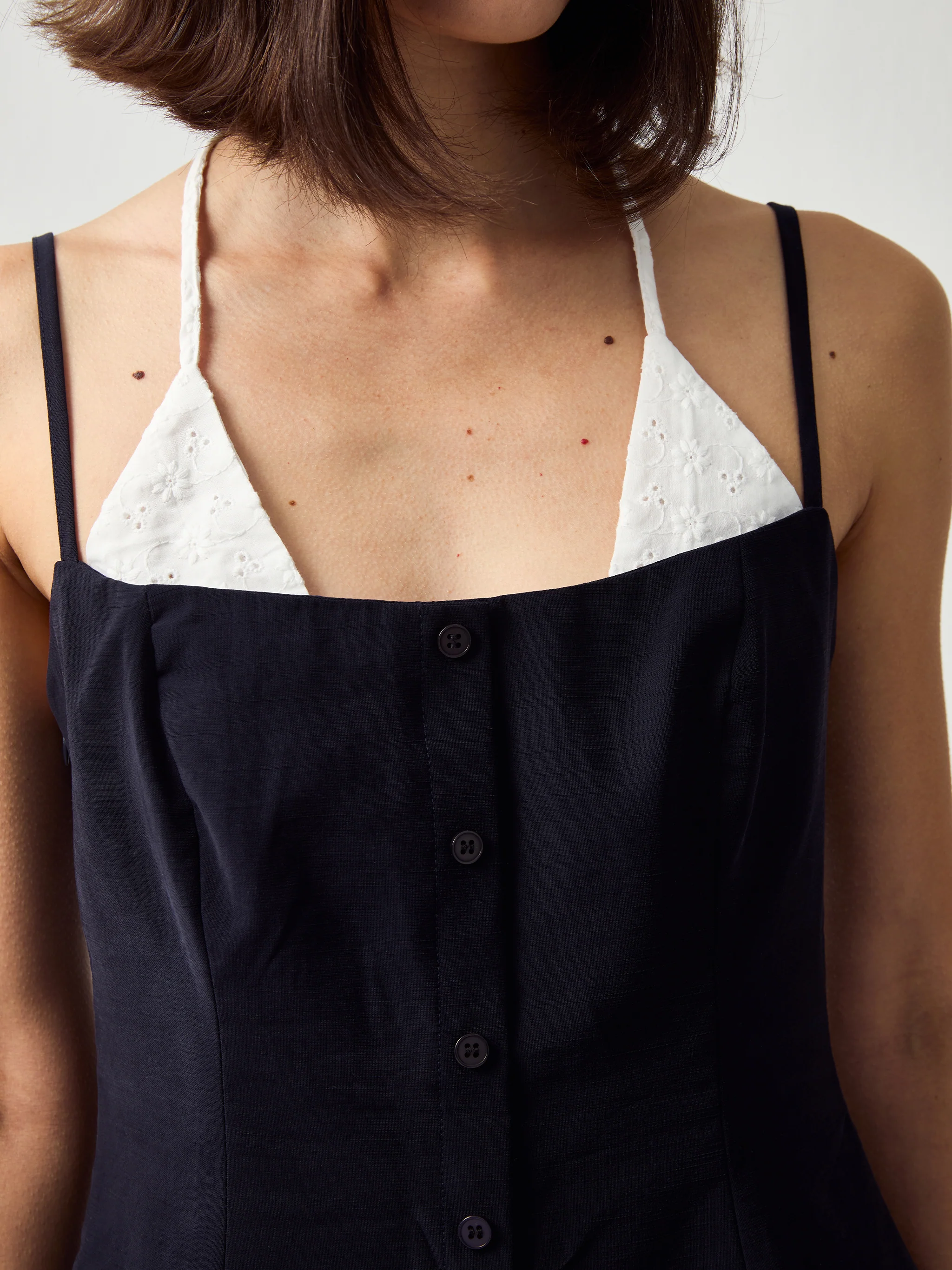 CUBIC Contrast Panel Deep V Knit Top - Image 4