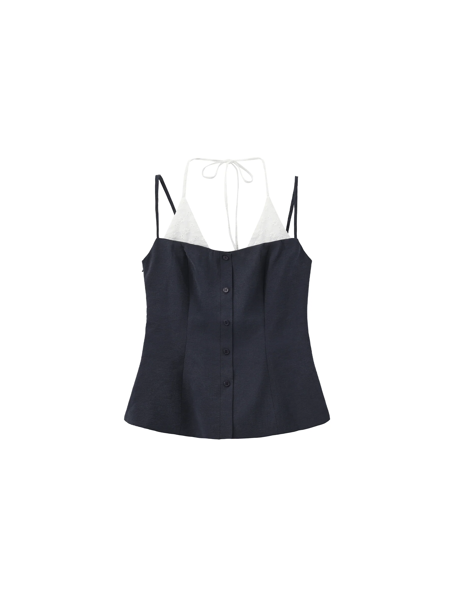 CUBIC Contrast Panel Deep V Knit Top - Image 7