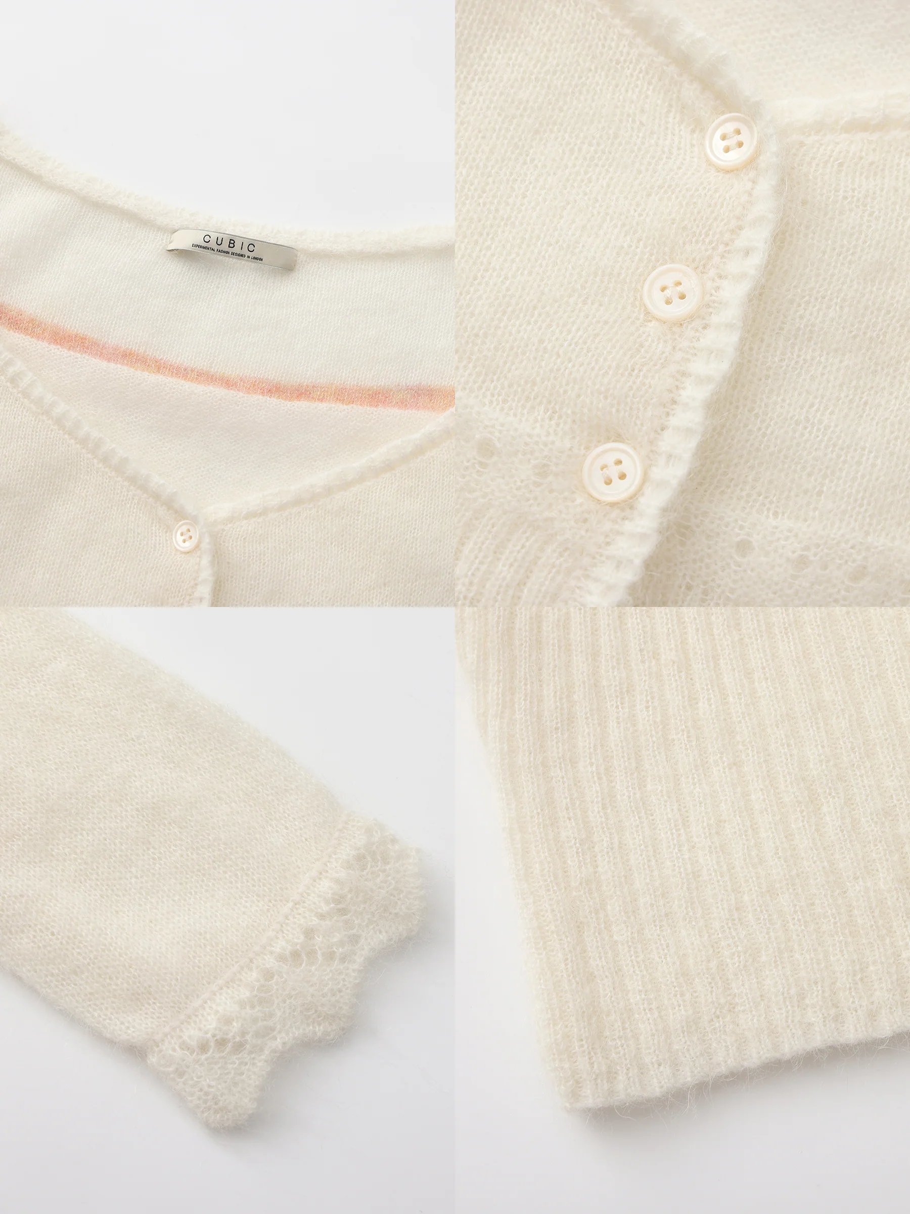 CUBIC Contrast Wool Blend Lace Cardigan - Image 15
