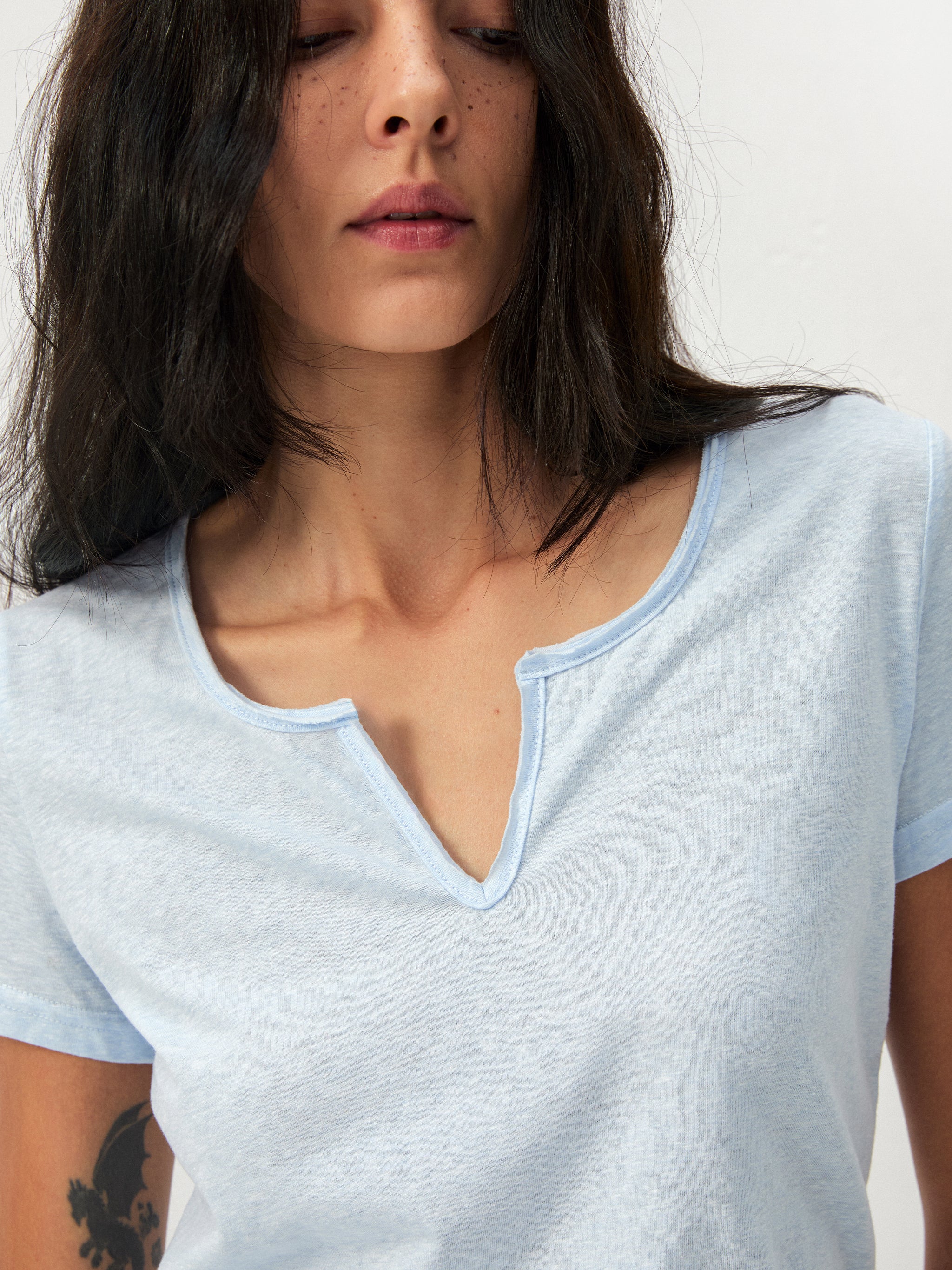 CUBIC Cotton-Blend Notch Neck Slim Fit T-shirt - Image 4