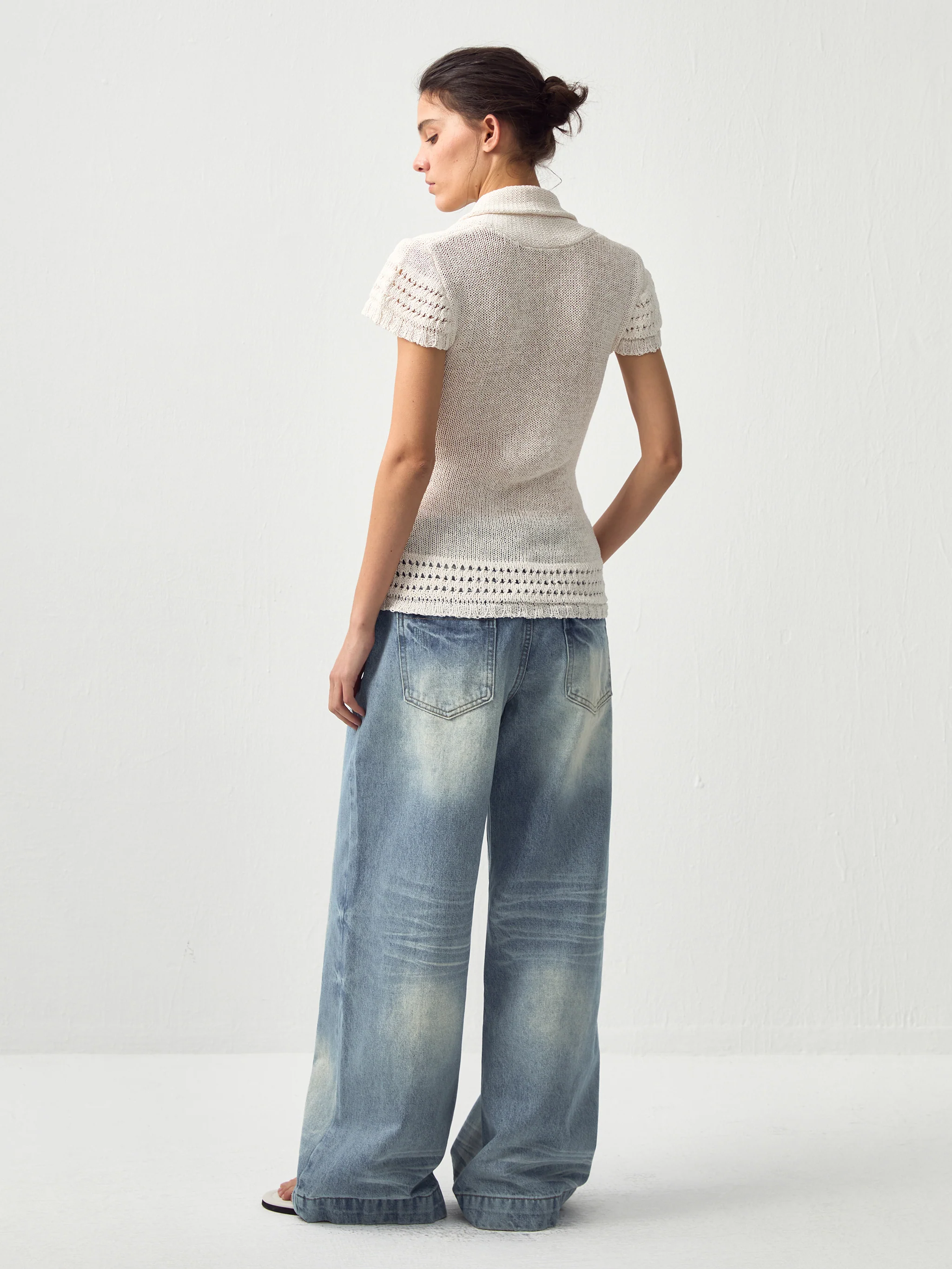 CUBIC Cowl Neck Sheer Knit Top - Image 6
