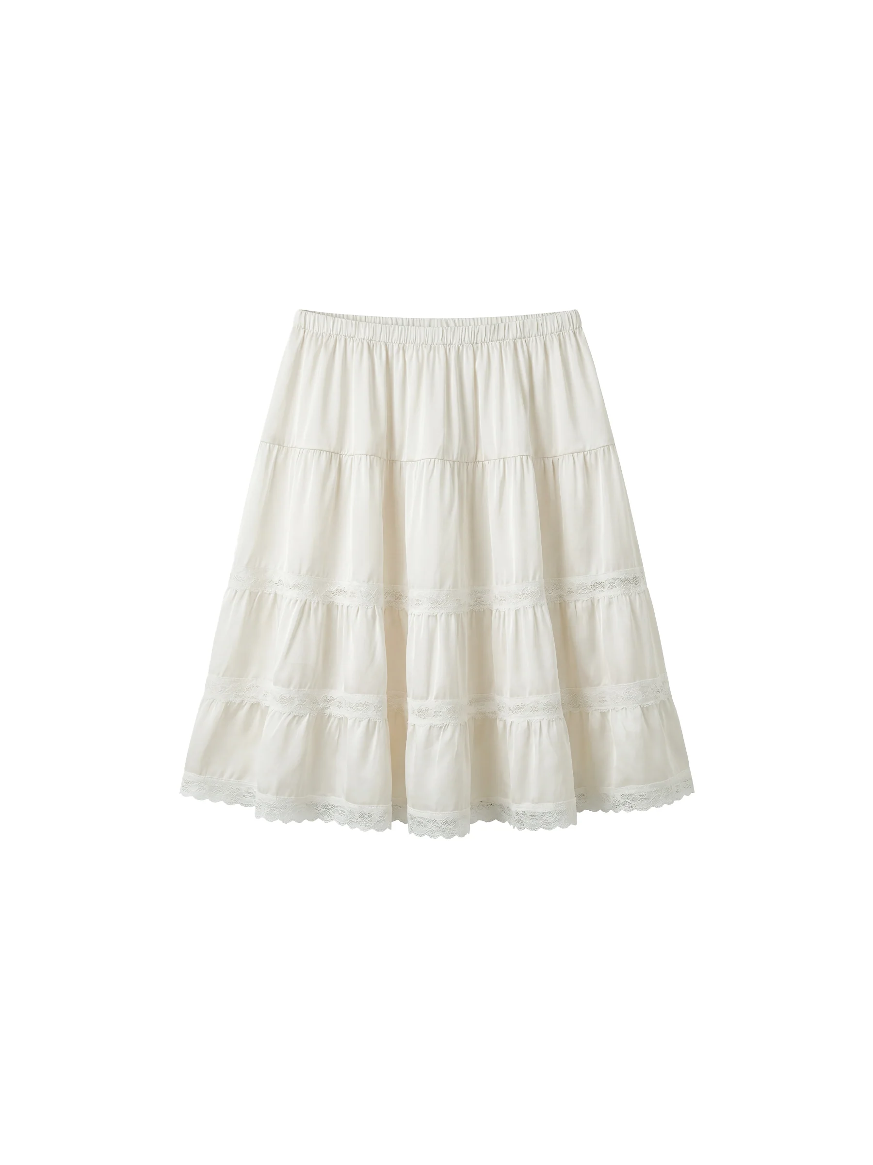 CUBIC Lace Tiered Satin Mini Skirt - Image 17