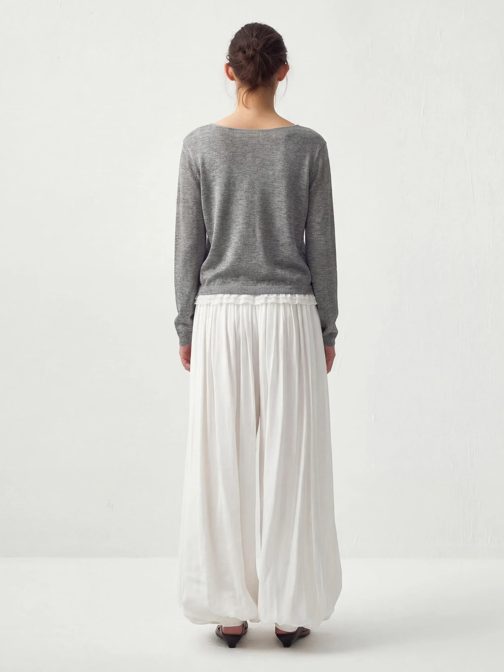 CUBIC Lace Trim Cropped Knit Top - Image 10