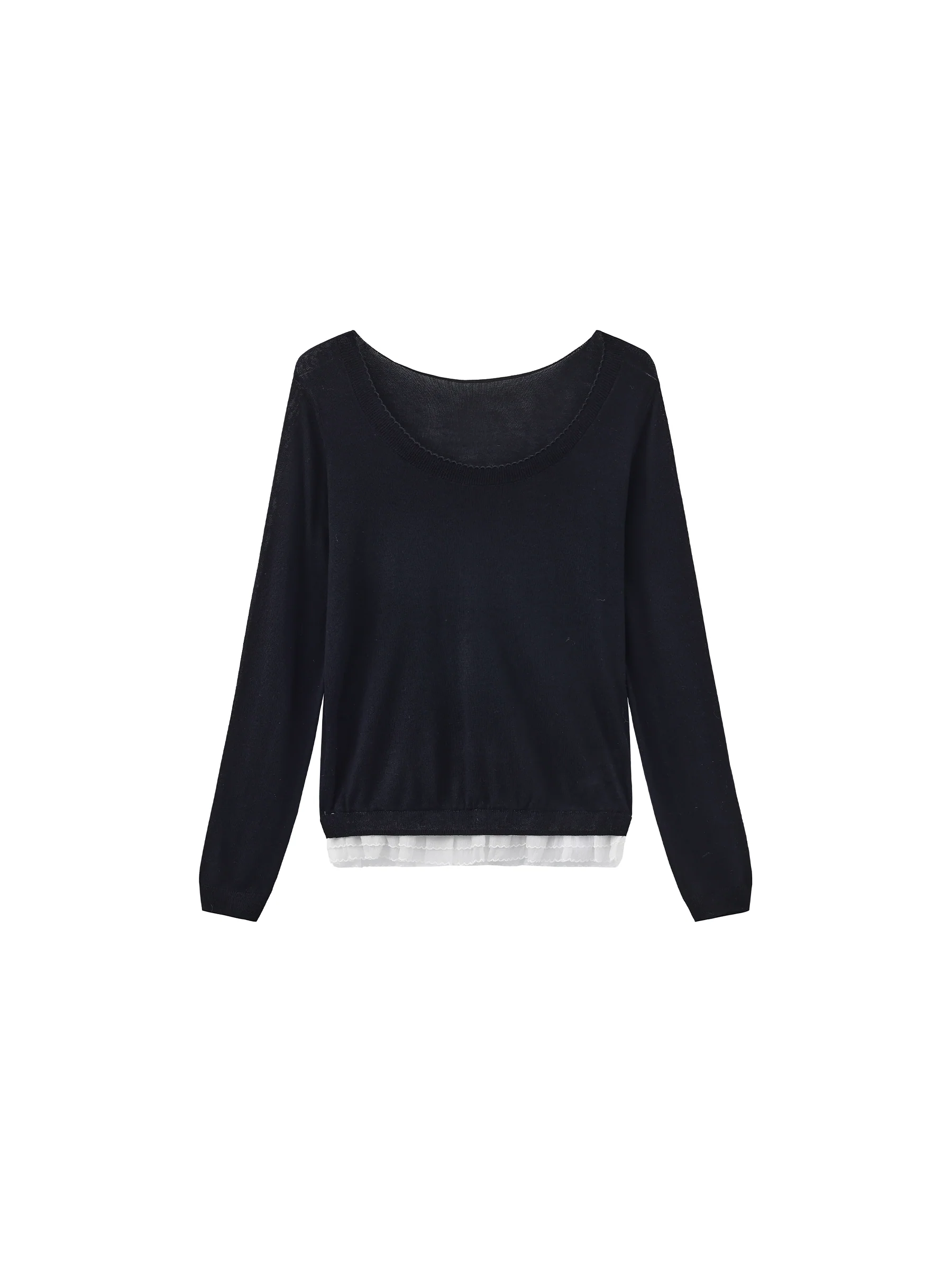 CUBIC Lace Trim Cropped Knit Top - Image 11