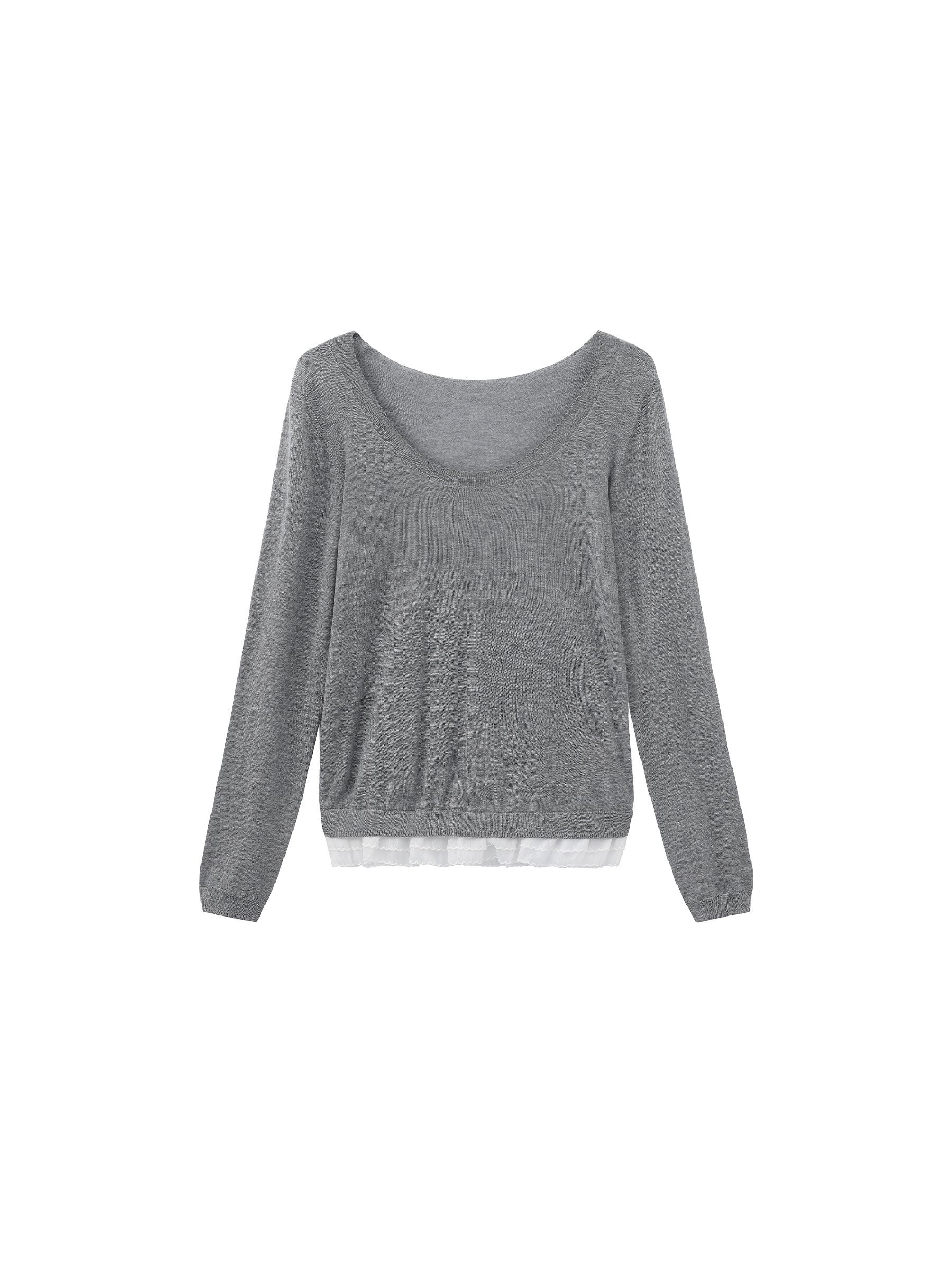 CUBIC Lace Trim Cropped Knit Top - Image 13