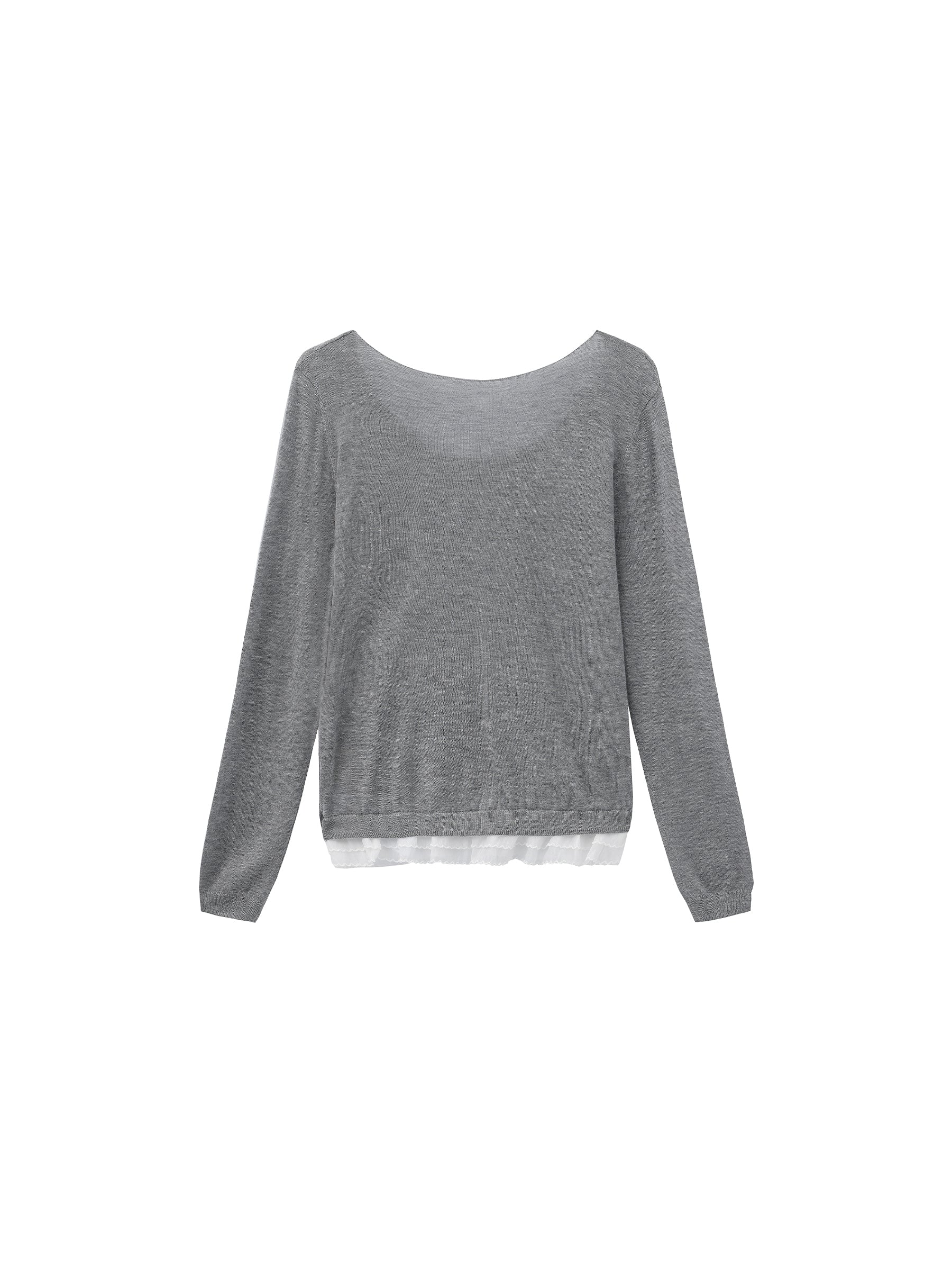 CUBIC Lace Trim Cropped Knit Top - Image 14