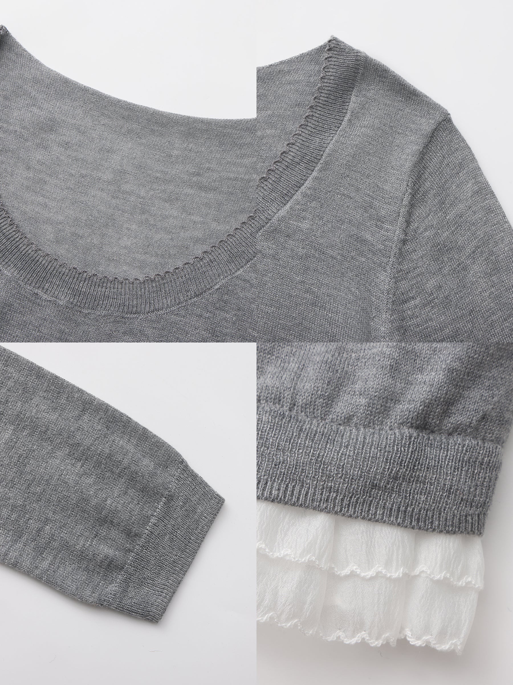 CUBIC Lace Trim Cropped Knit Top - Image 16