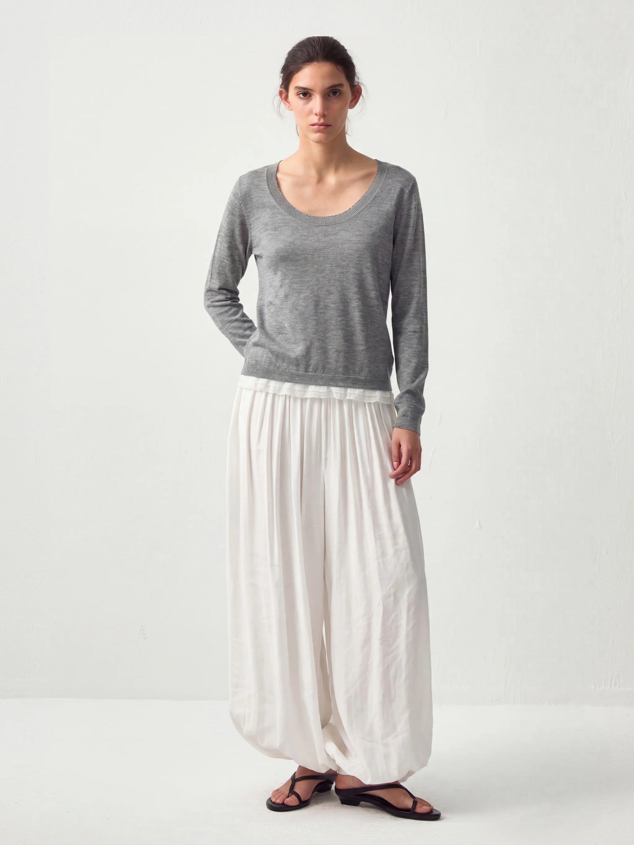 CUBIC Lace Trim Cropped Knit Top - Image 8