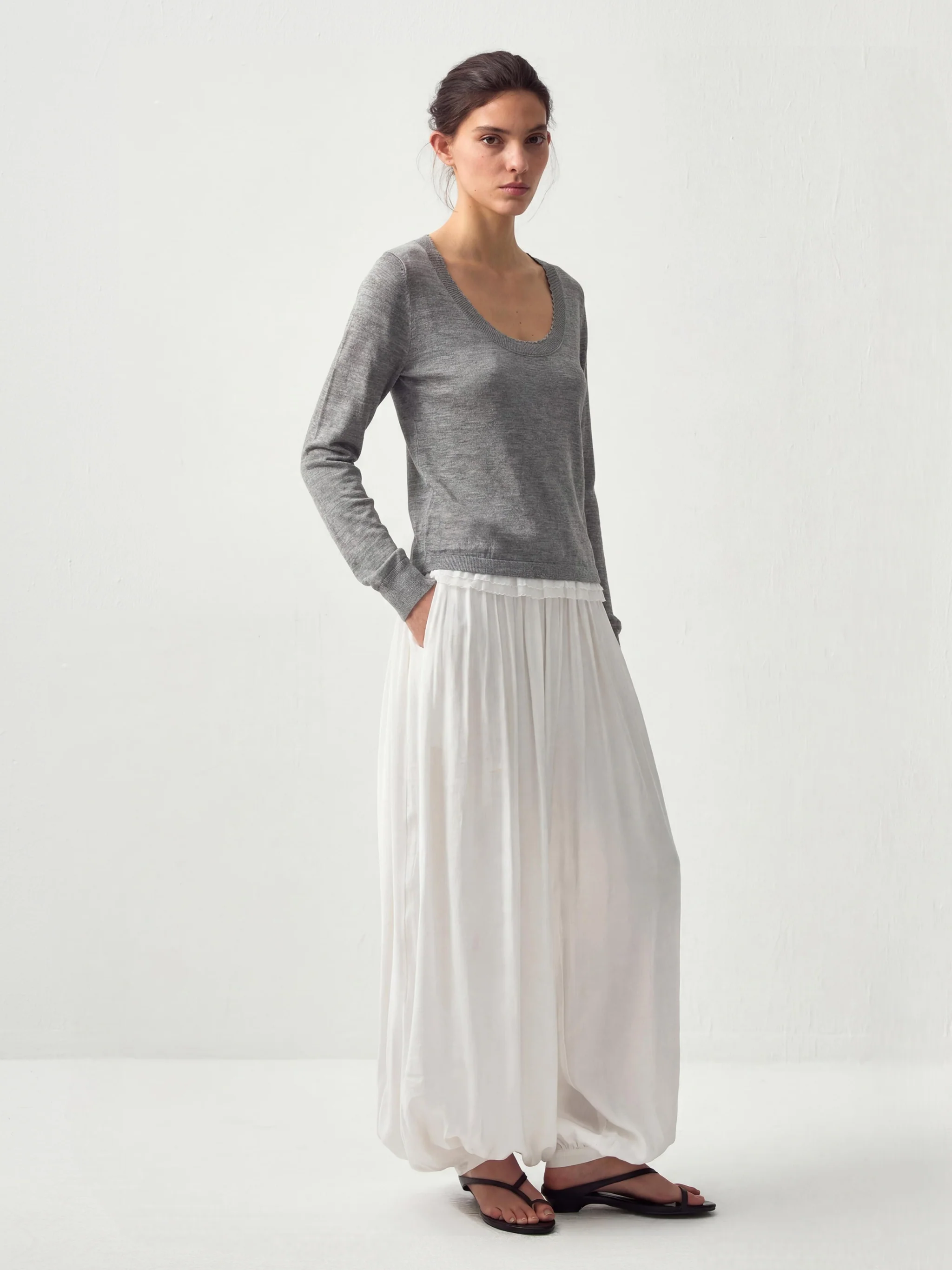 CUBIC Lace Trim Cropped Knit Top - Image 9