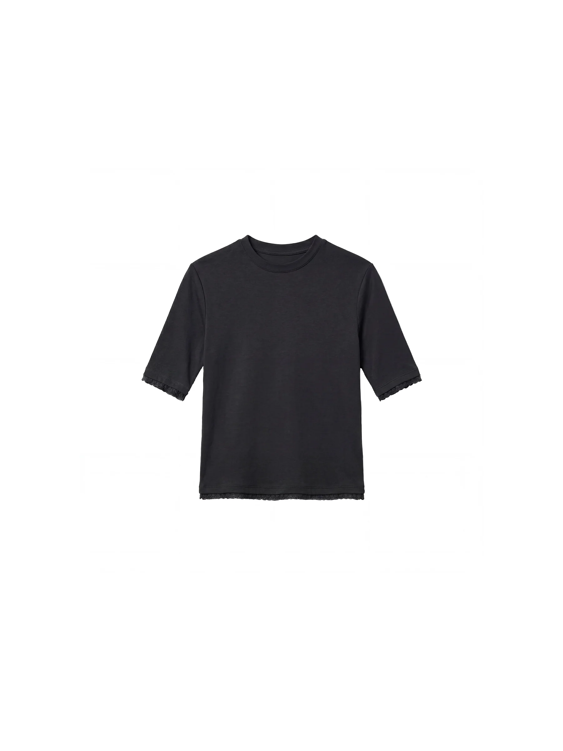 CUBIC Lace Trim Fitted Mid-Sleeve Top - Image 21