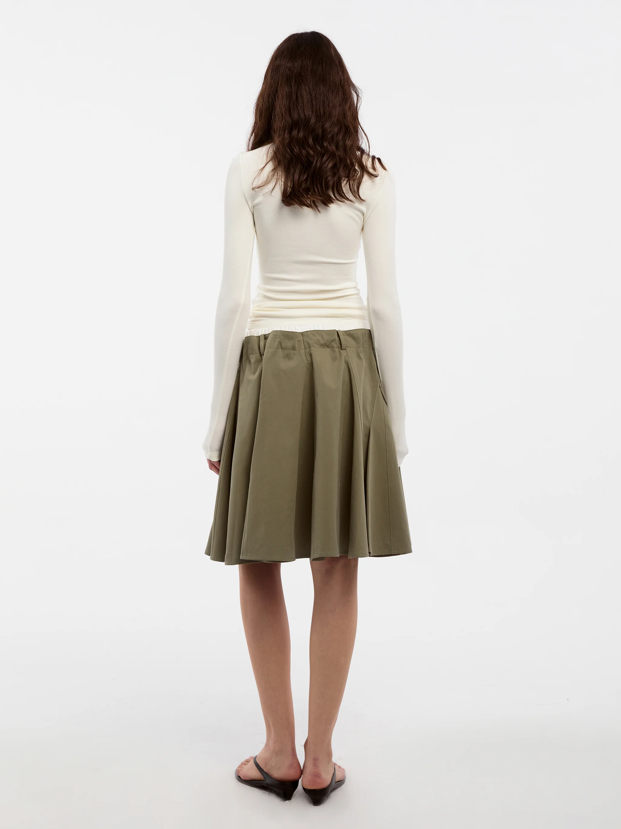 CUBIC Lace-Trimmed Drawstring Midi Skirt - Image 12