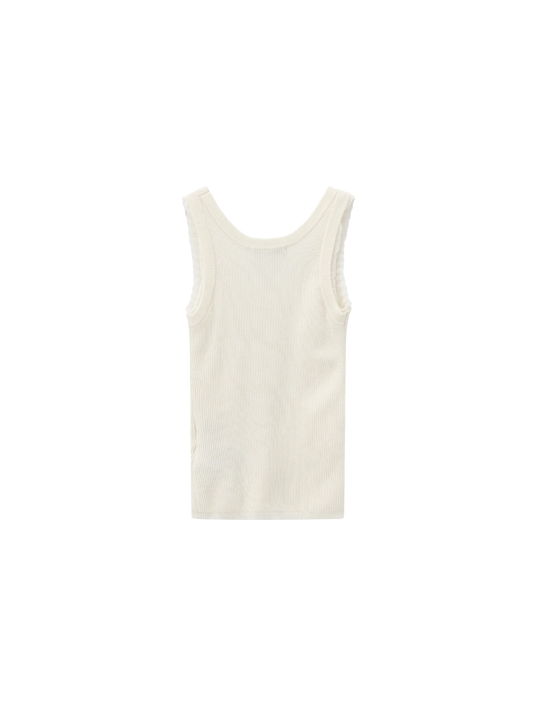 CUBIC Lace-trimmed Linen Knit Vest - Image 16