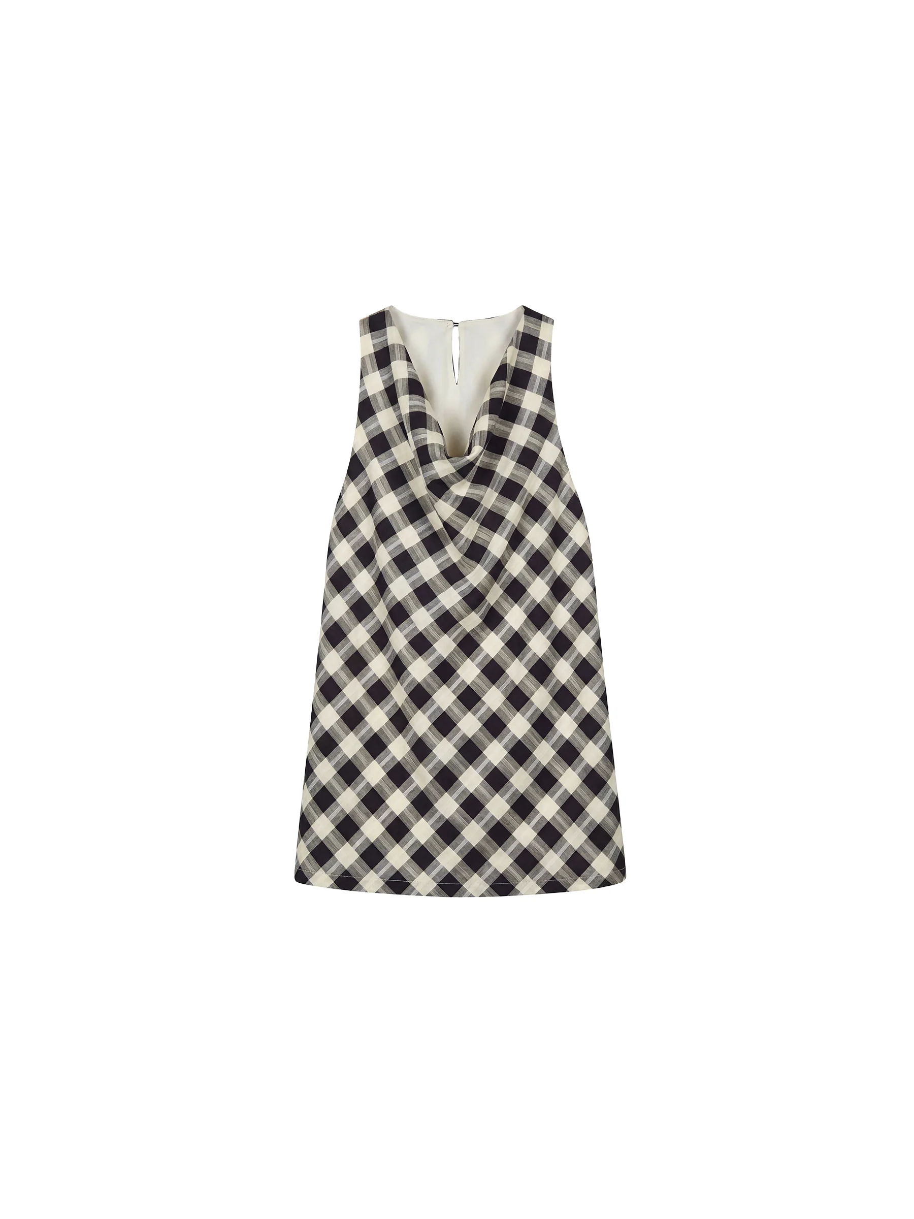 CUBIC Linen Blend Halter Check Top - Image 15