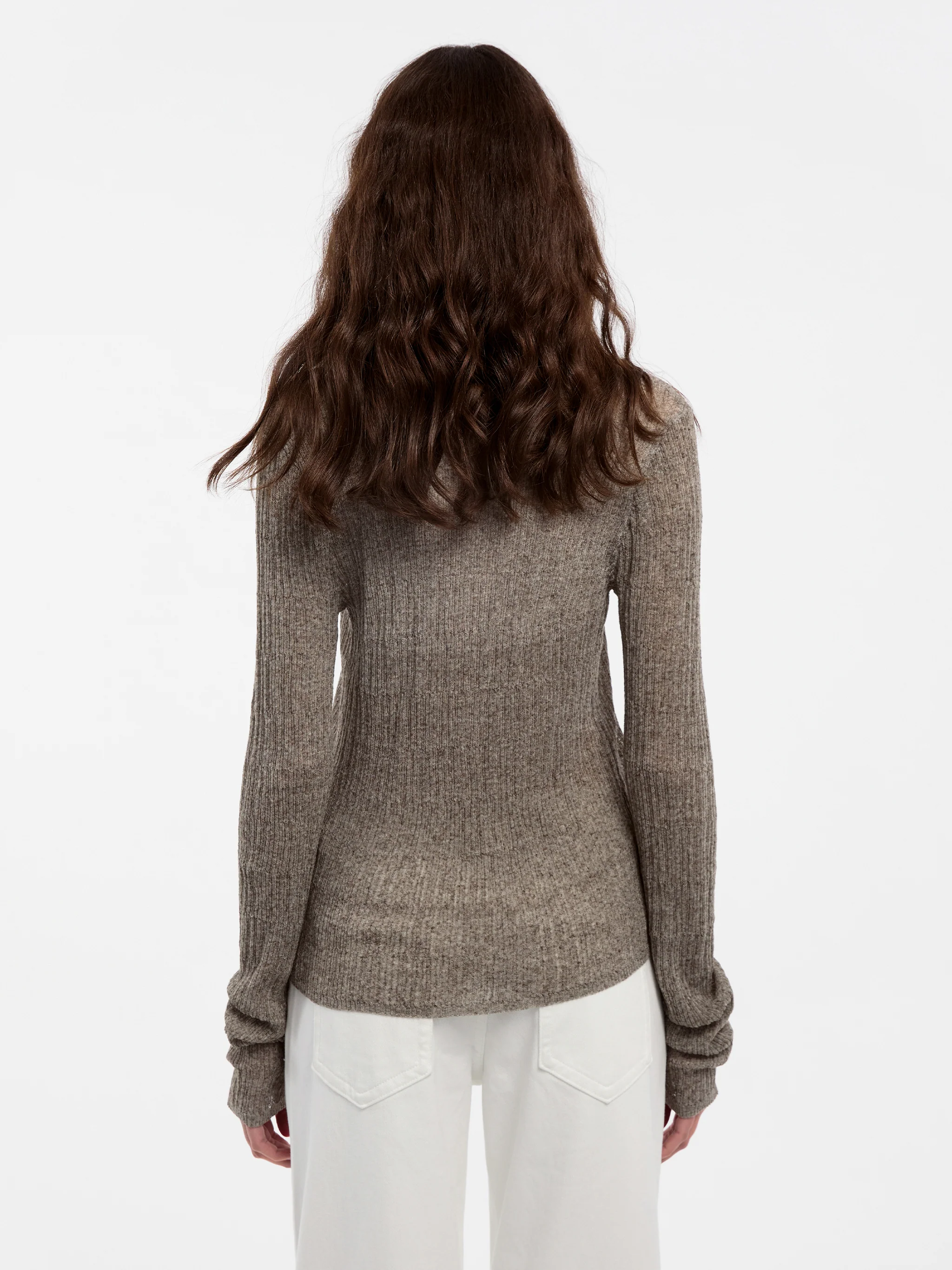 CUBIC Linen Collared Long-Sleeved Knit Sweater - Image 6