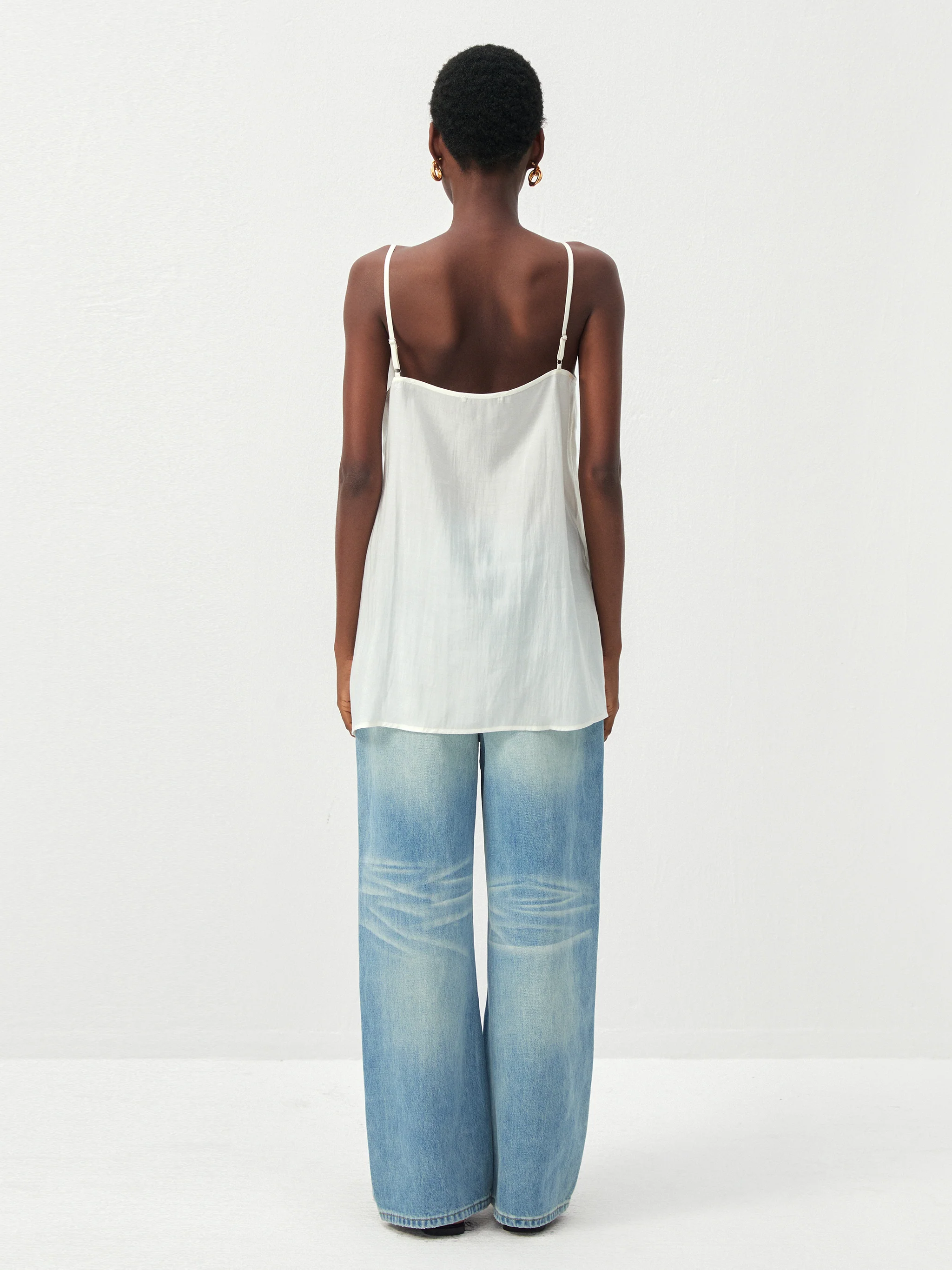 CUBIC Lyocell-Blend V-Neck Pleated Camisole - Image 6