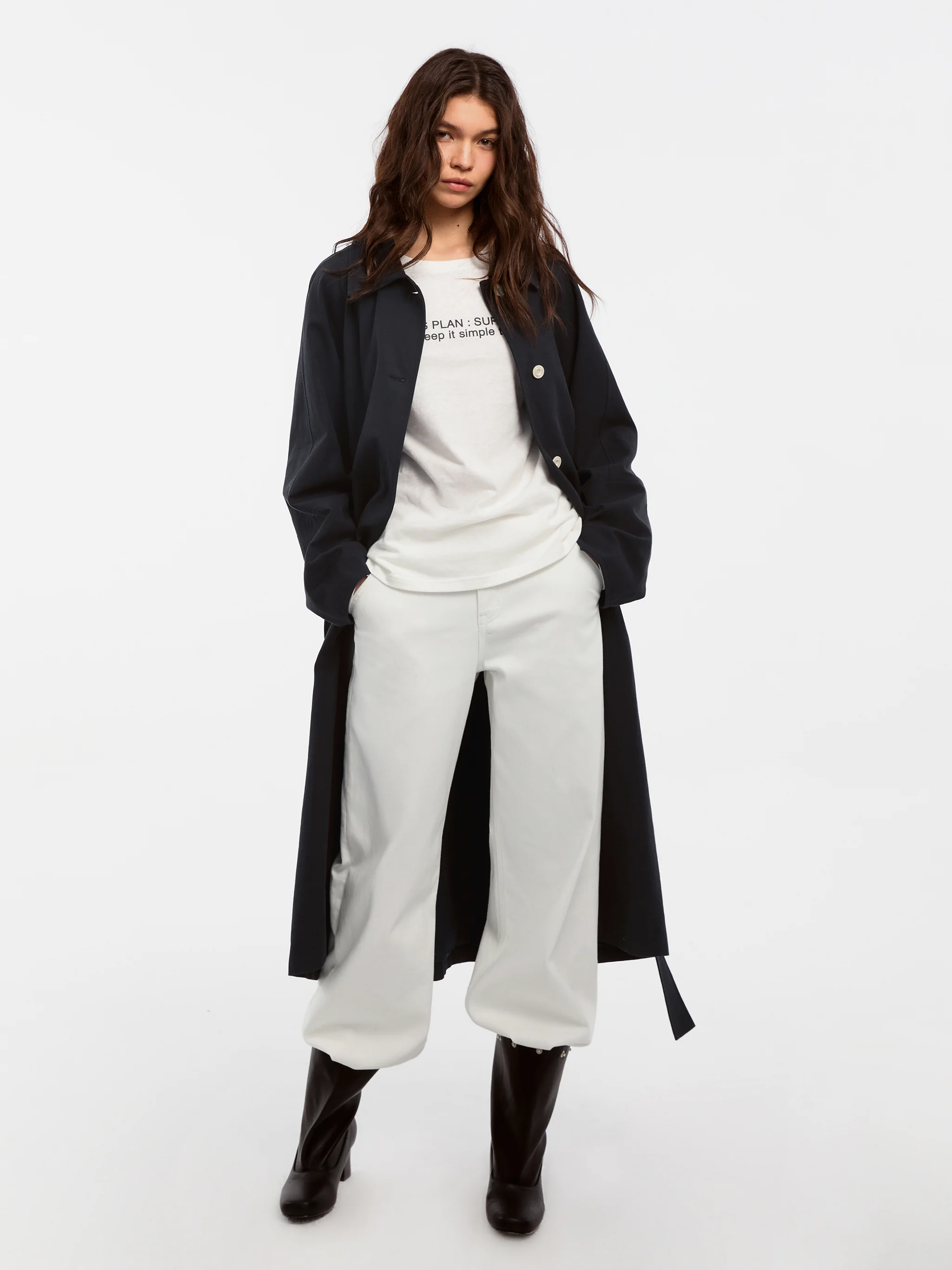 CUBIC Lyocell Classic Long Trench Coat - Image 2