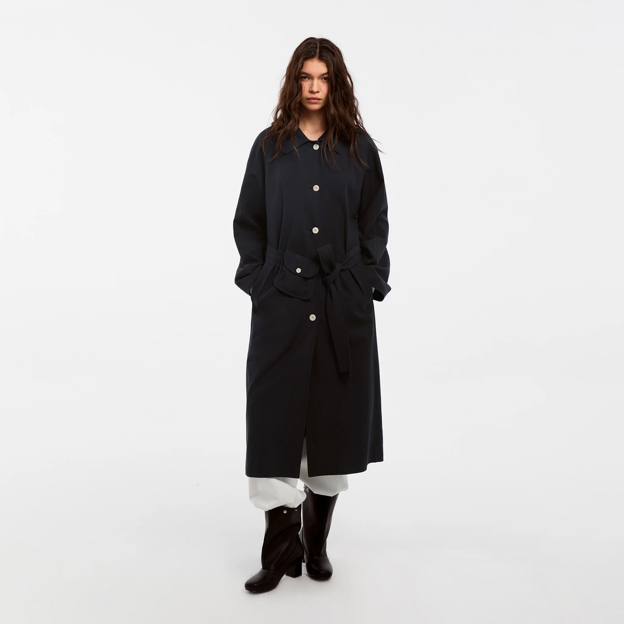 CUBIC Lyocell Classic Long Trench Coat - Image 4