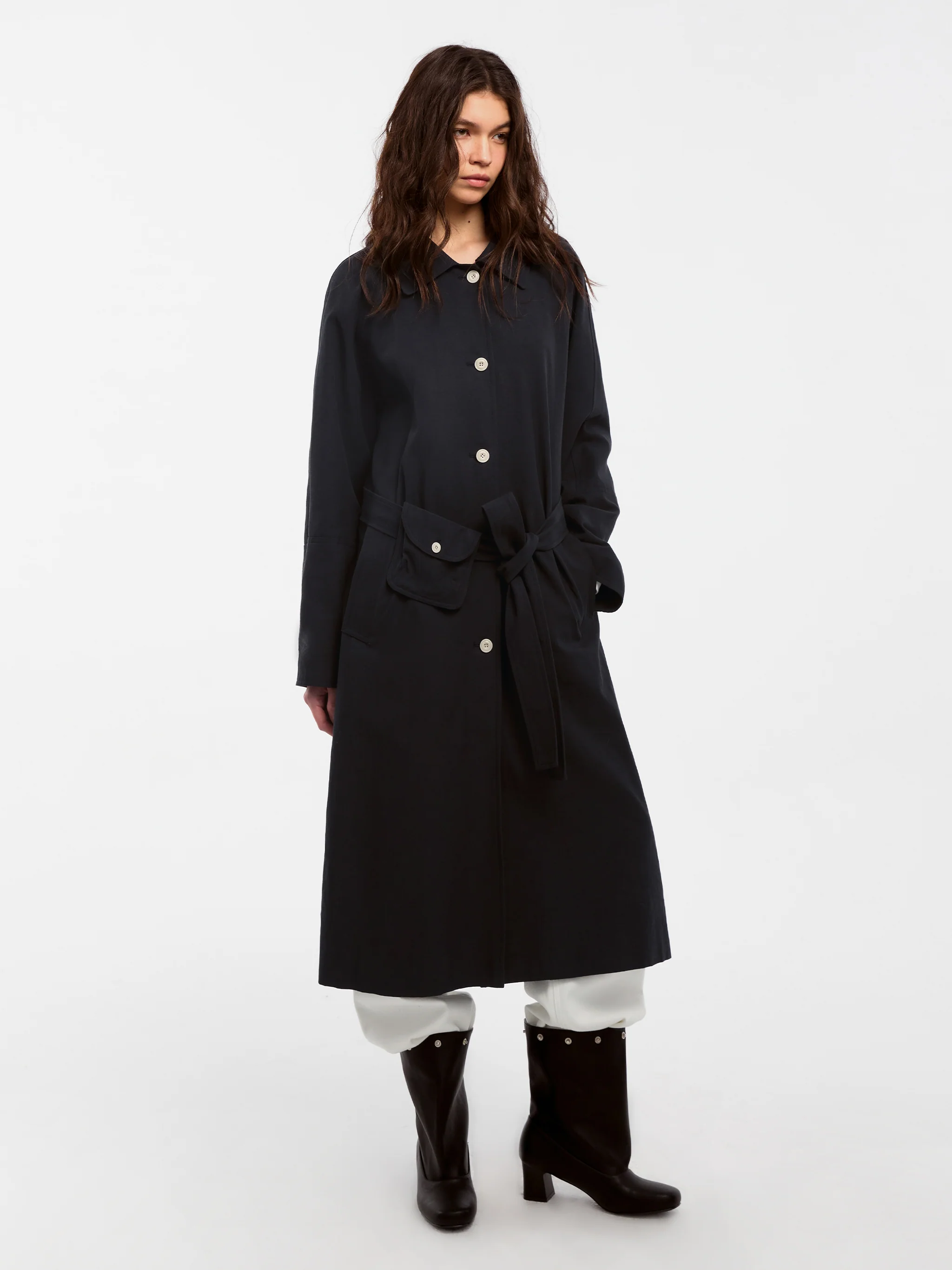 CUBIC Lyocell Classic Long Trench Coat - Image 5