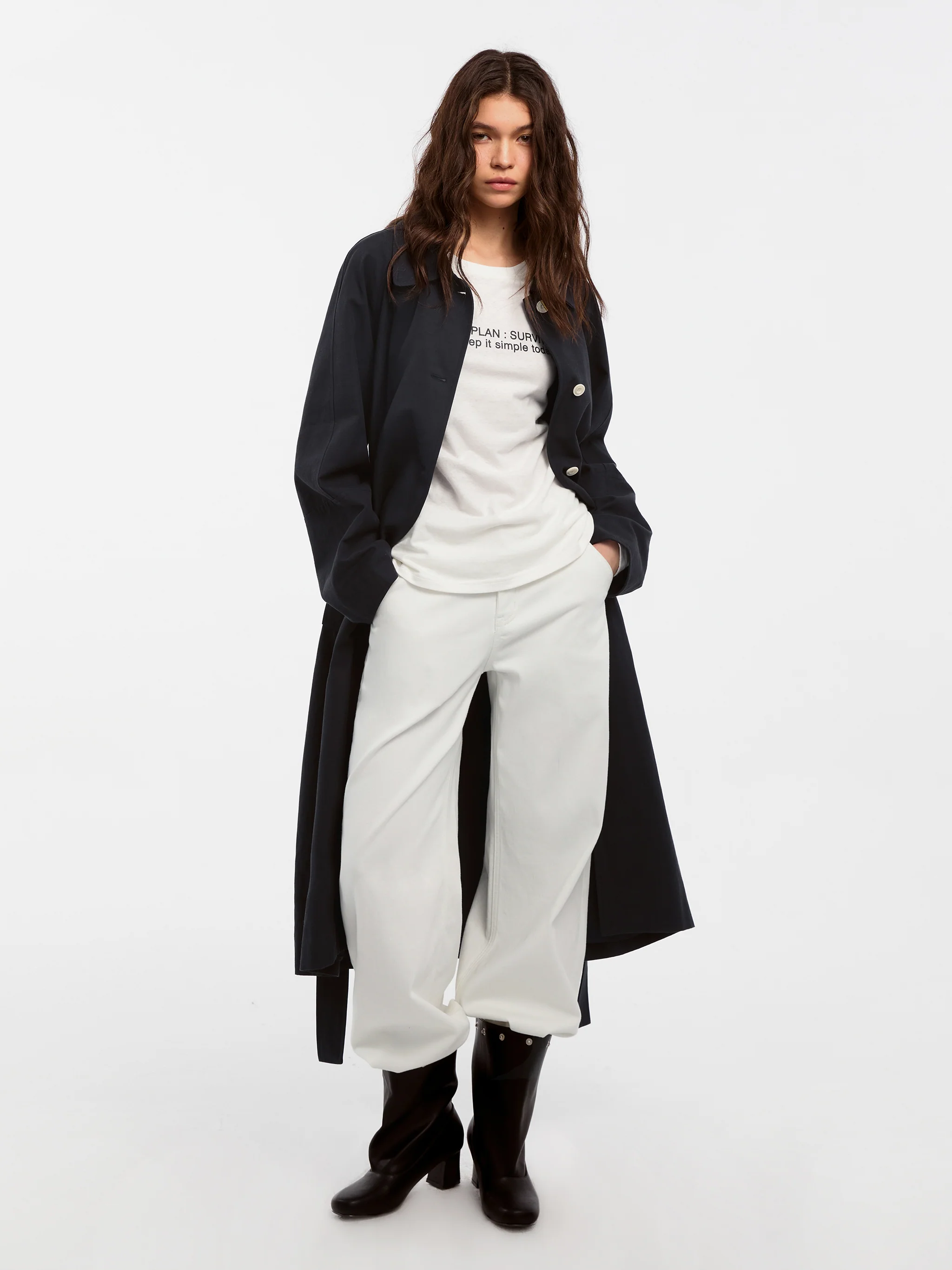 CUBIC Lyocell Classic Long Trench Coat - Image 6