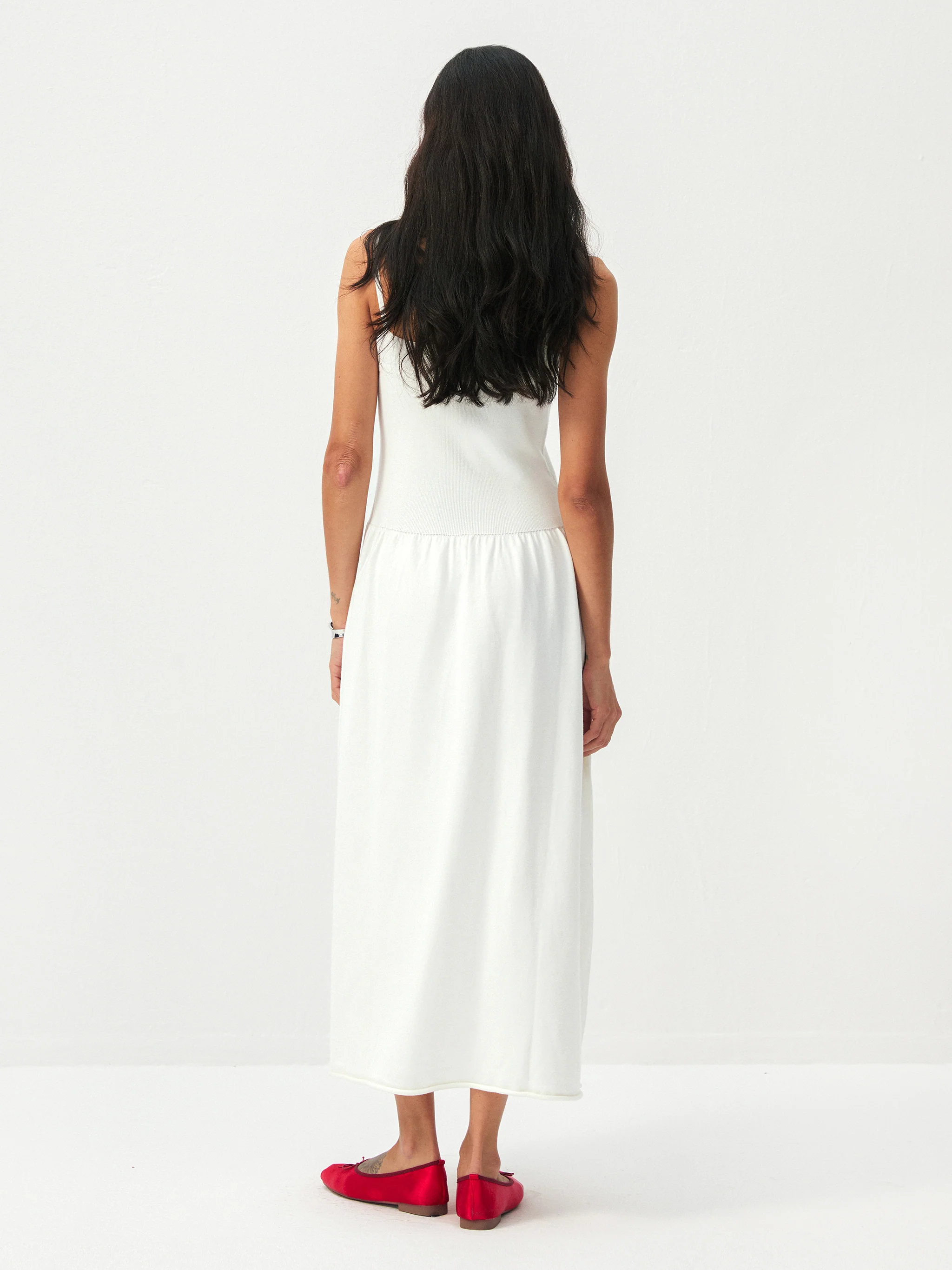 CUBIC Lyocell-Wool Blend Drop-Waist Midi Dress - Image 6