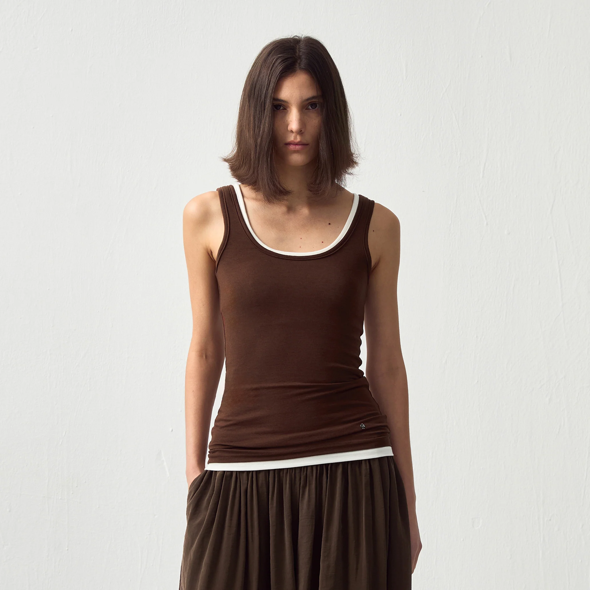 CUBIC Lyocell Wool Blend U-Neck Fitted Tank - Image 11