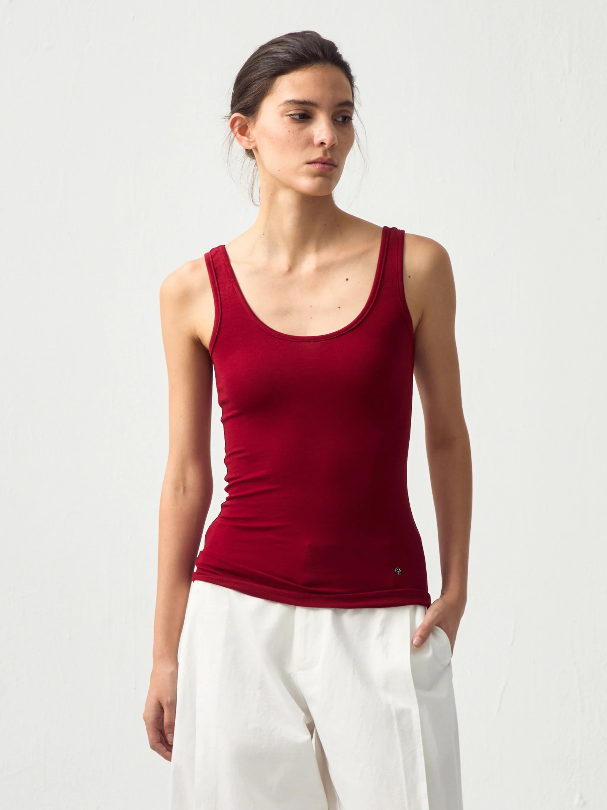 CUBIC Lyocell Wool Blend U-Neck Fitted Tank - Image 13