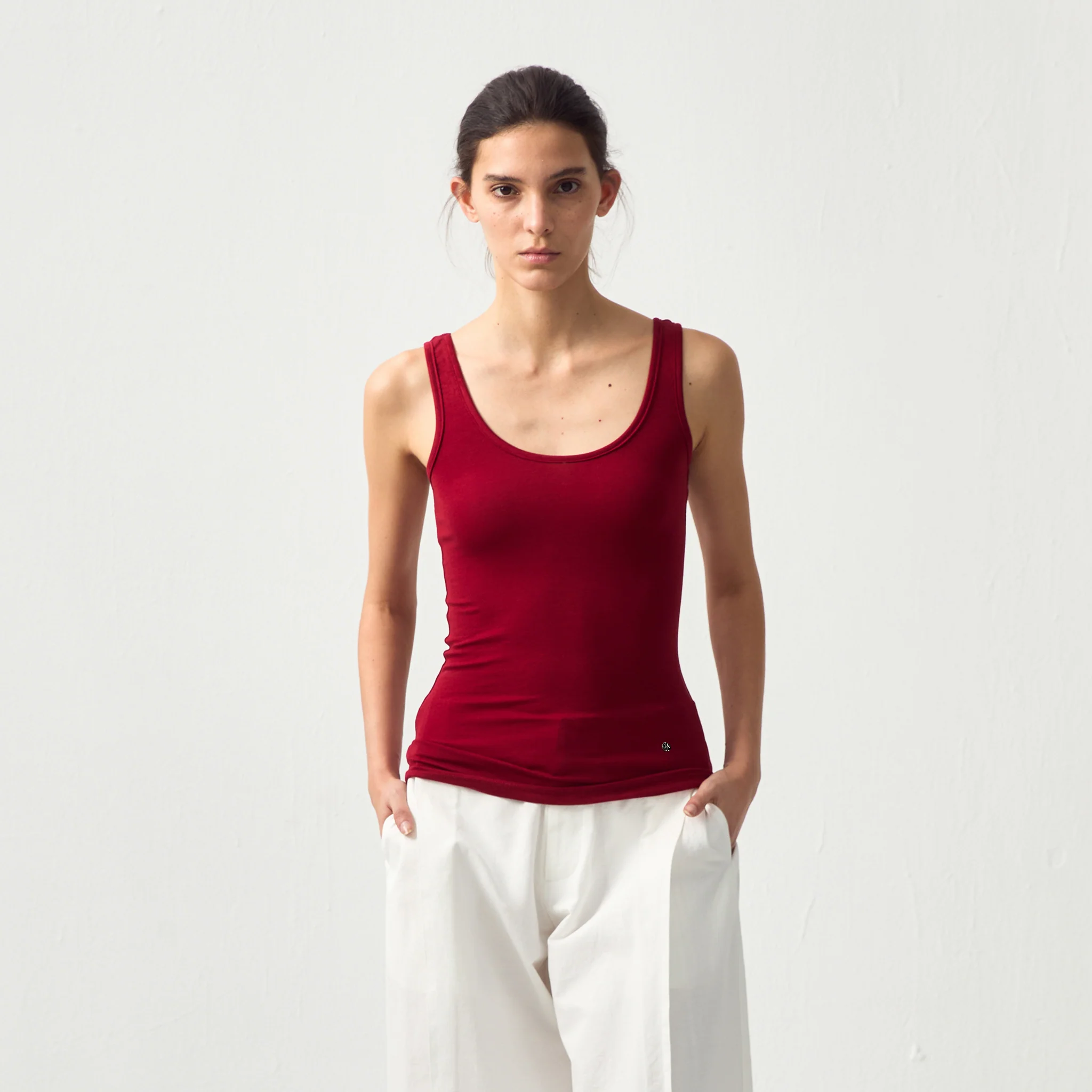 CUBIC Lyocell Wool Blend U-Neck Fitted Tank - Image 15