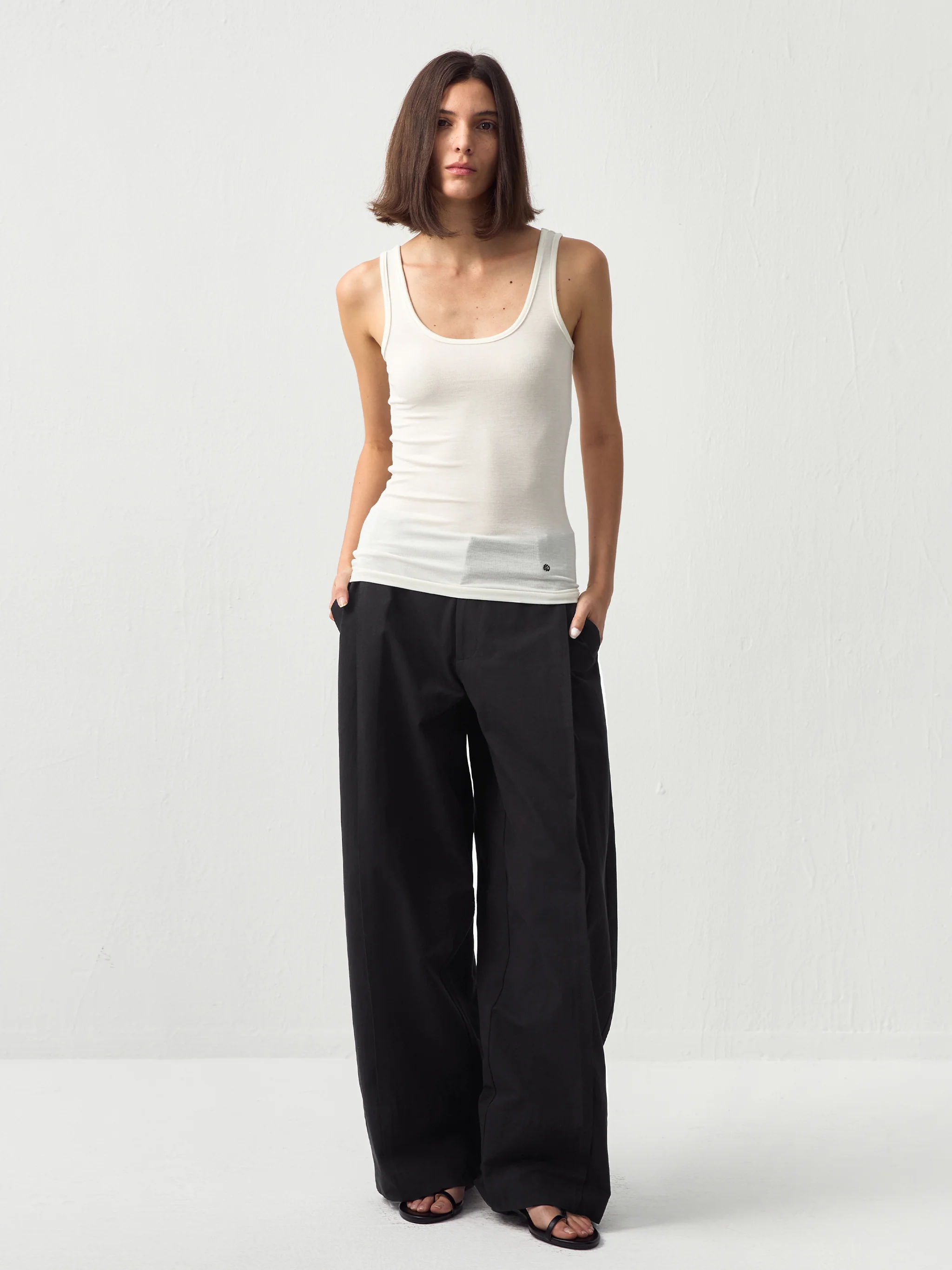 CUBIC Lyocell Wool Blend U-Neck Fitted Tank - Image 2