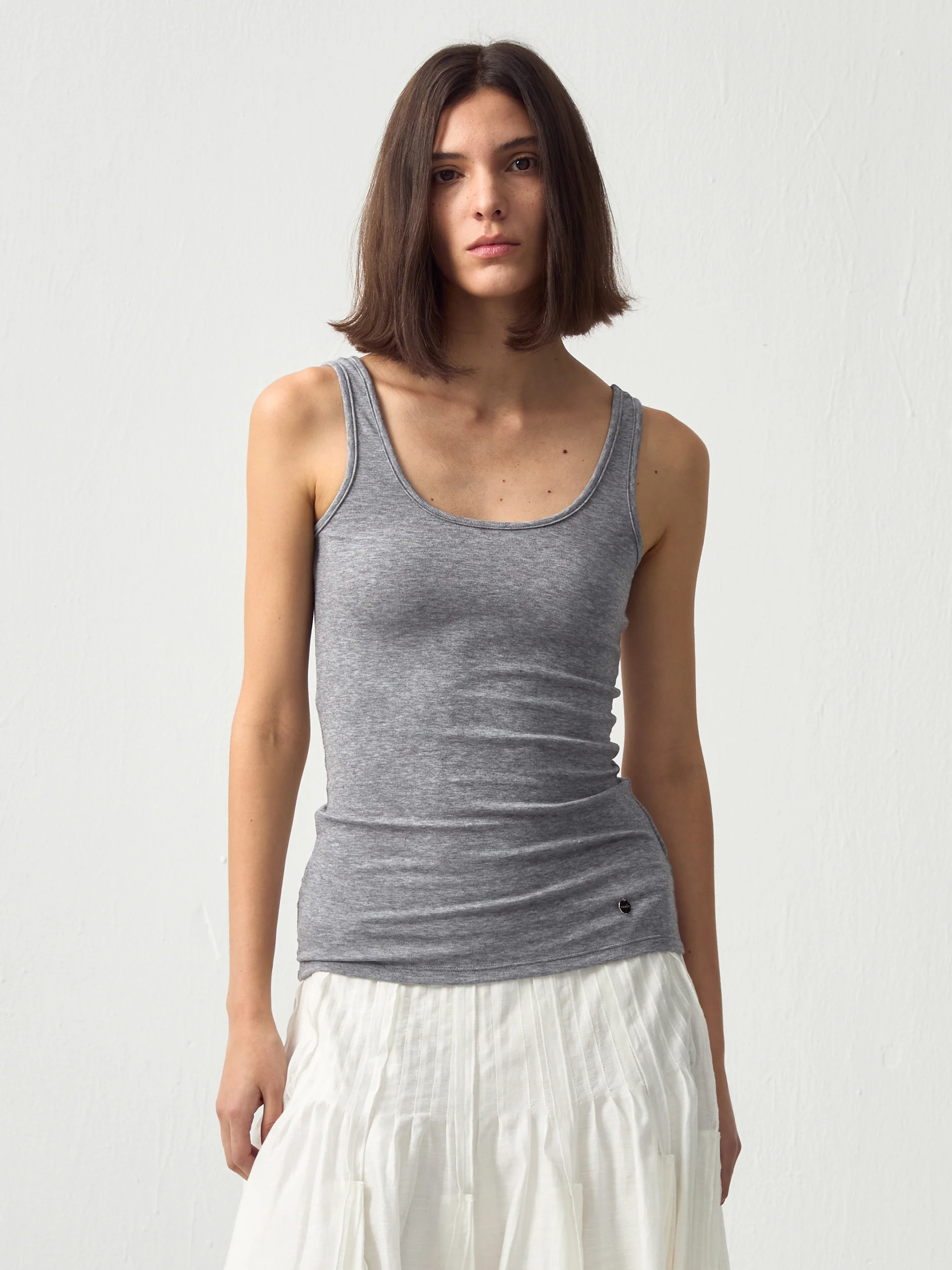 CUBIC Lyocell Wool Blend U-Neck Fitted Tank - Image 5